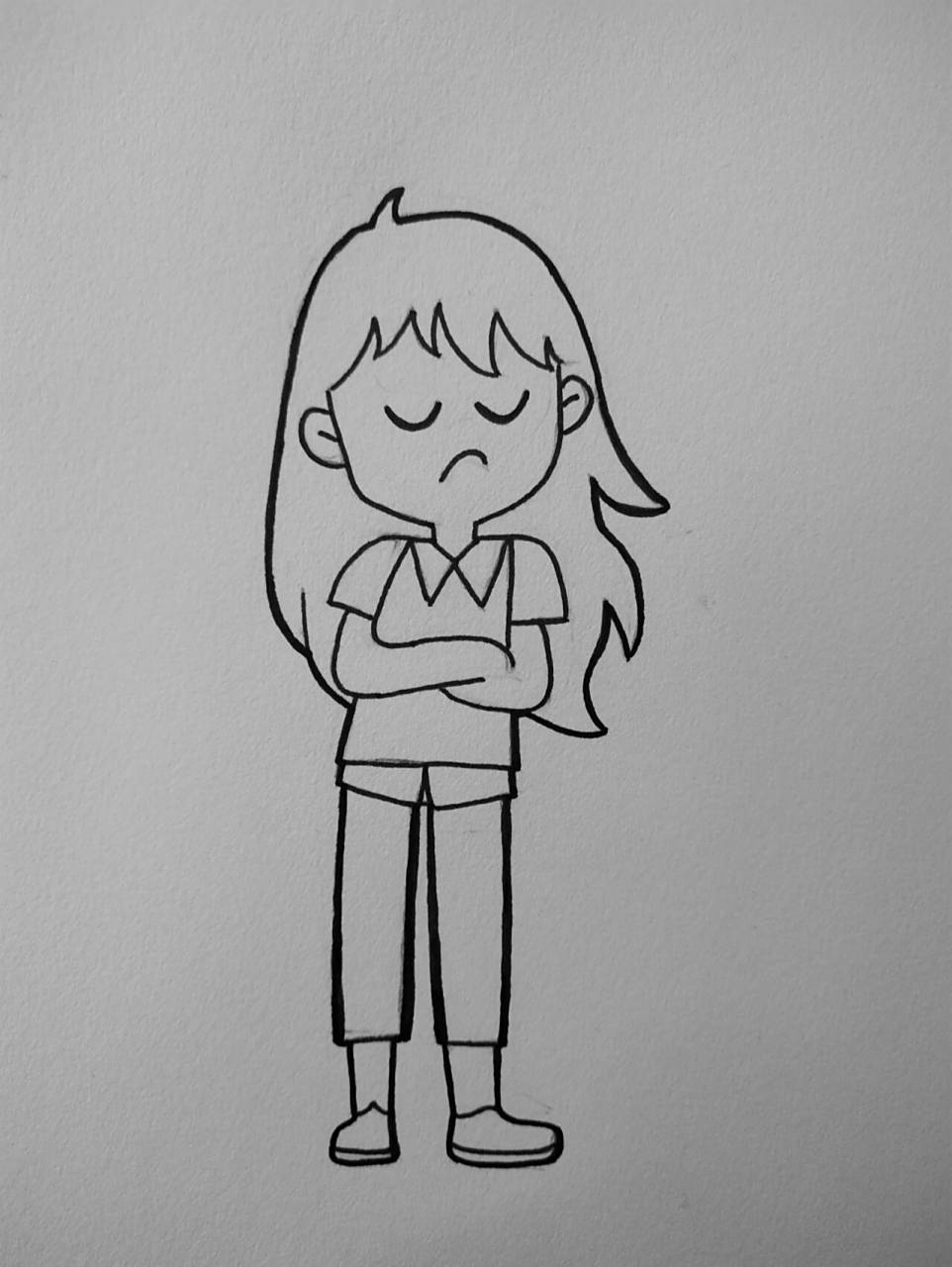 简笔画Ⅰ人物动态站立姿势08 临摹:麦刻风