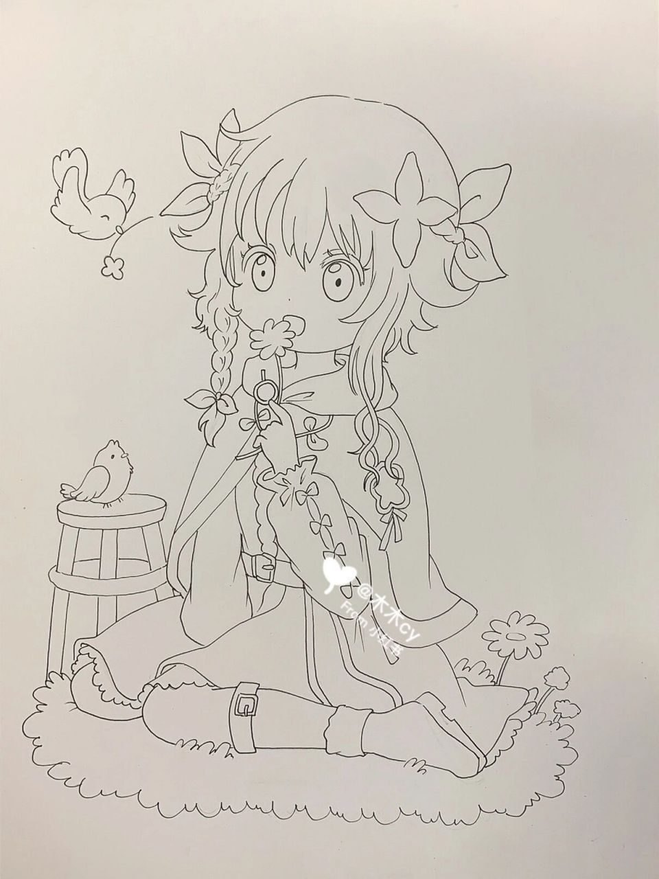 动漫人物(附线稿) #动漫热番推荐# #动漫# #画画# #动漫人物# #动漫