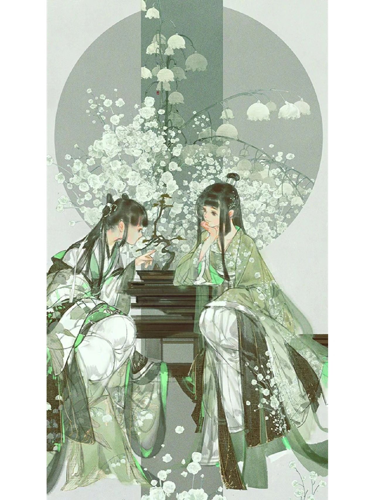 百合古风 双人图片