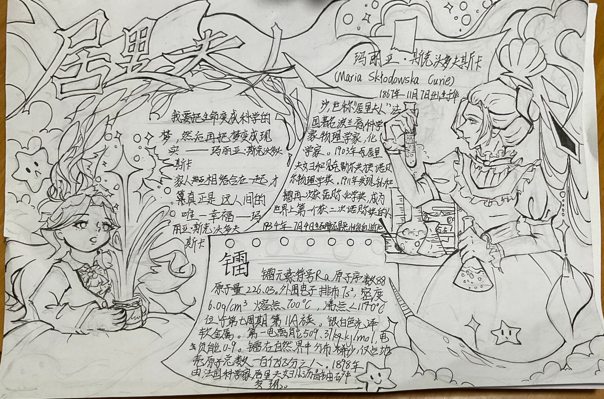 居里夫人手抄报