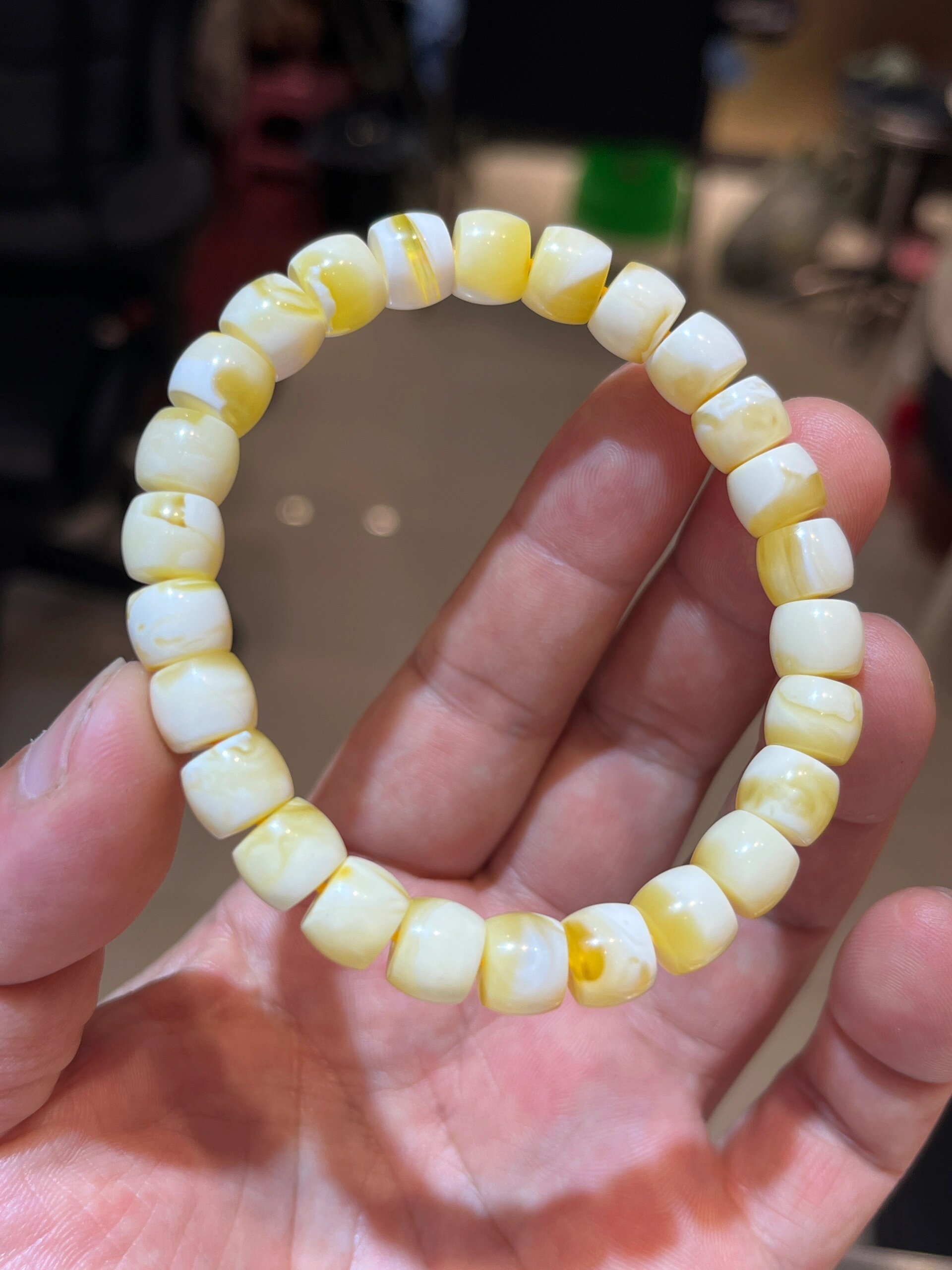 8mm俄料瓷白蜜蜡直切小手串 155/克 直切瓷白蜜蜡 女士小手串 总价不