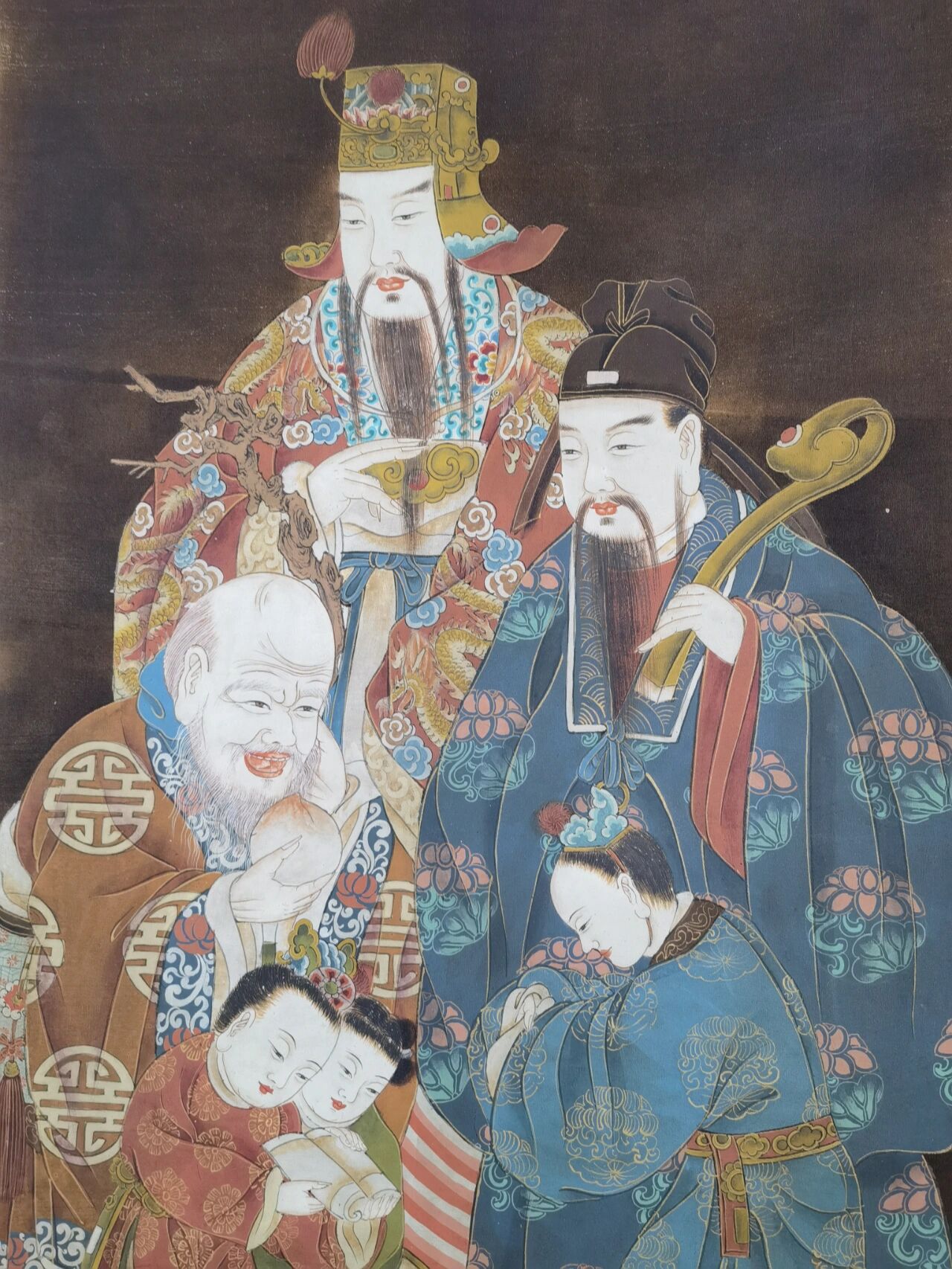 清代北京年画:福禄寿三星图