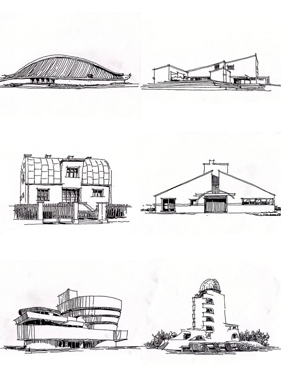简简单单的建筑 建筑线稿,建筑速写