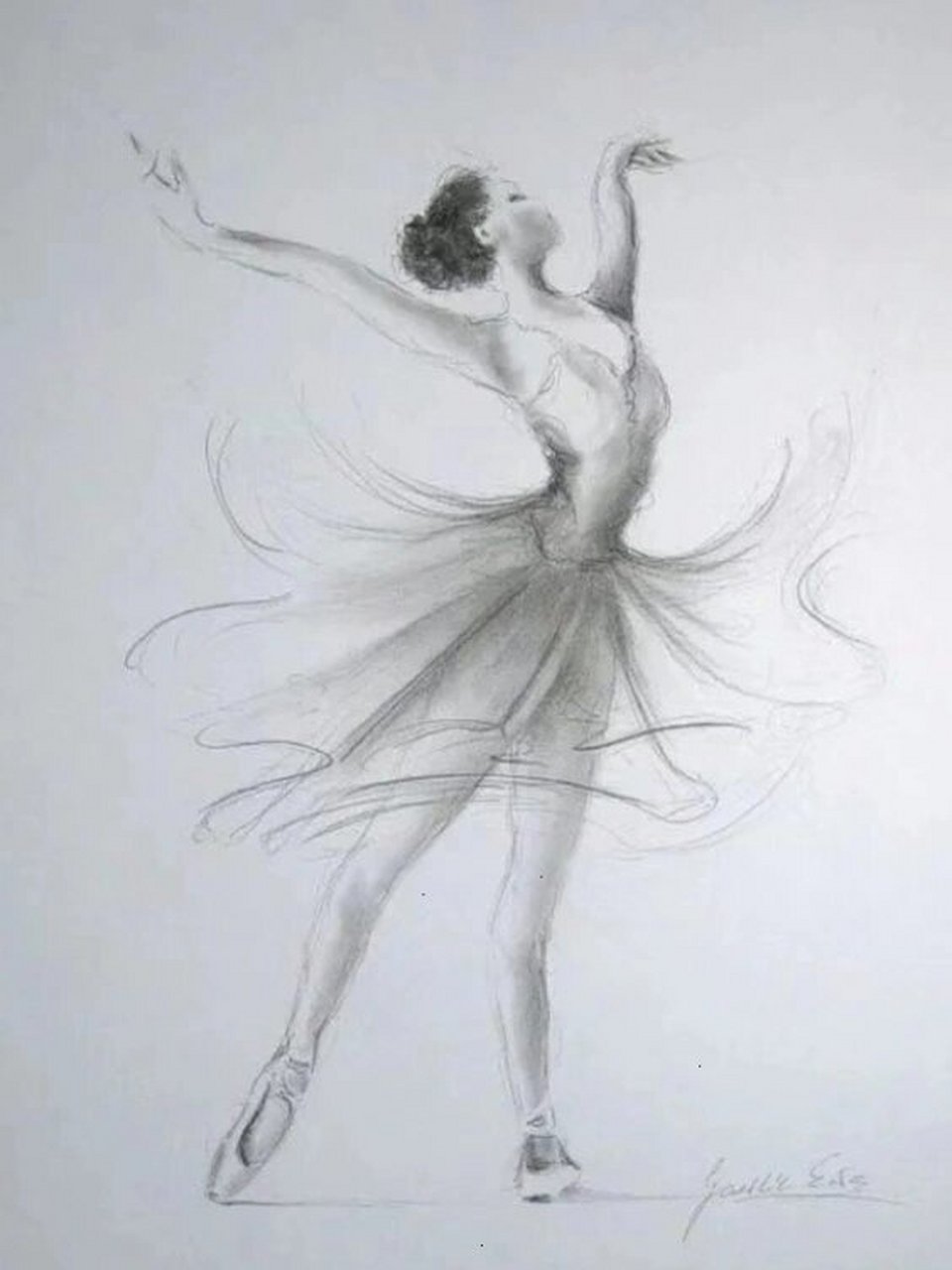 爱芭蕾,画芭蕾,芭蕾主题素描,在家画起来 ballerina by ewa gawlik