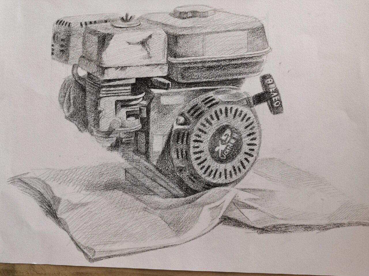 精微素描,发动机绘画全过程