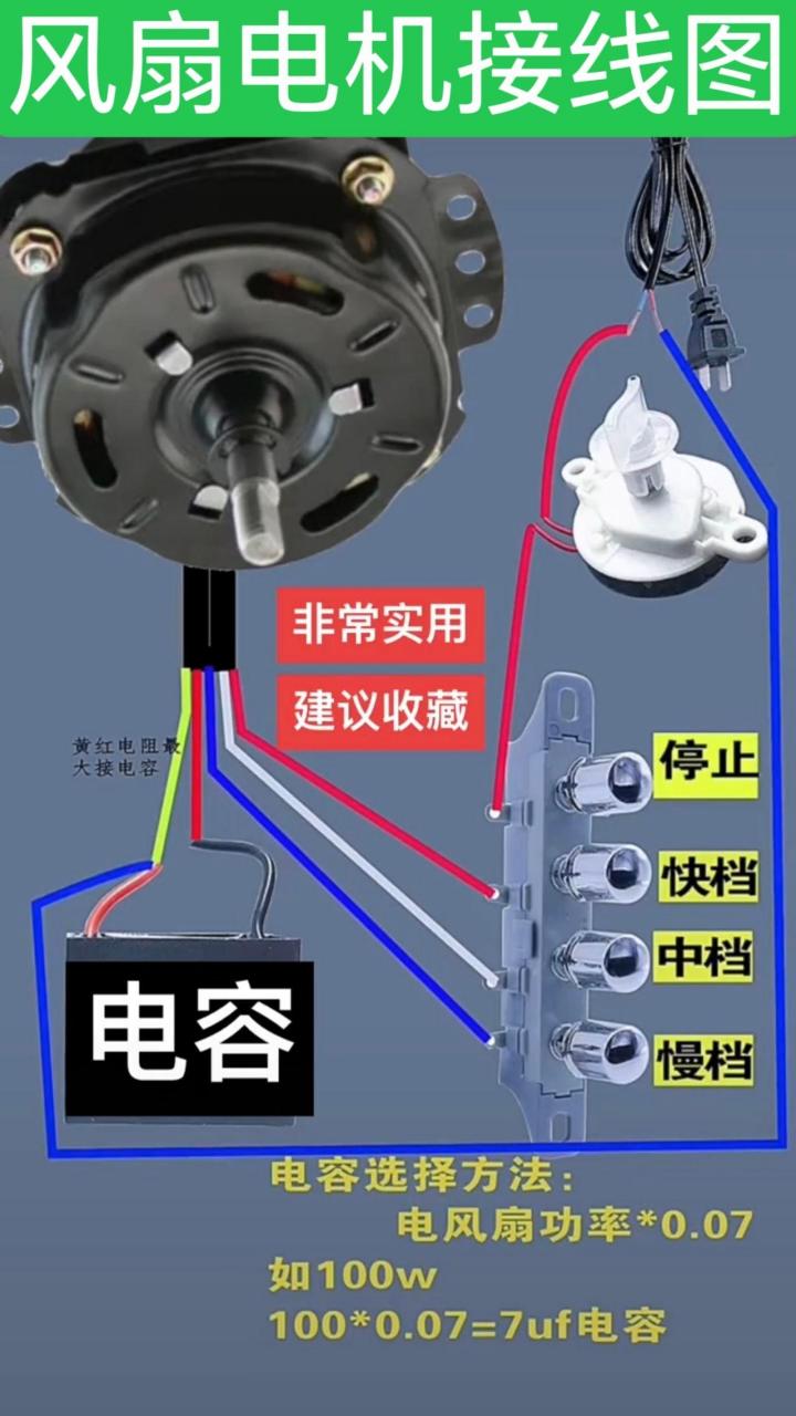 转页扇电风扇接线图图片