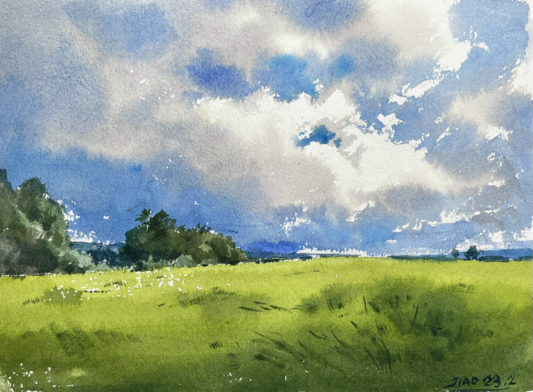 水彩|草地 宝艺中粗16k