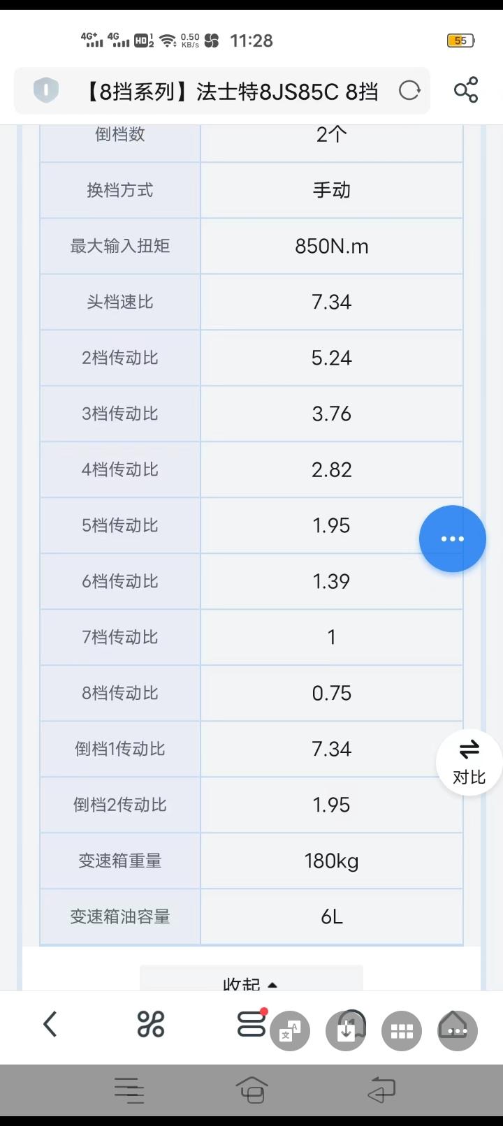 法士特8档速比参数图图片