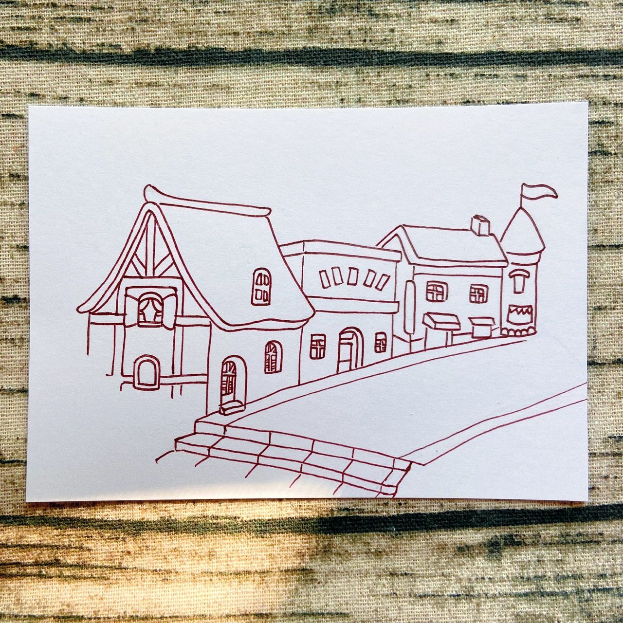 马克笔绘画  街道 房屋 风景 希望疫情早日结束,让我去世界看看!