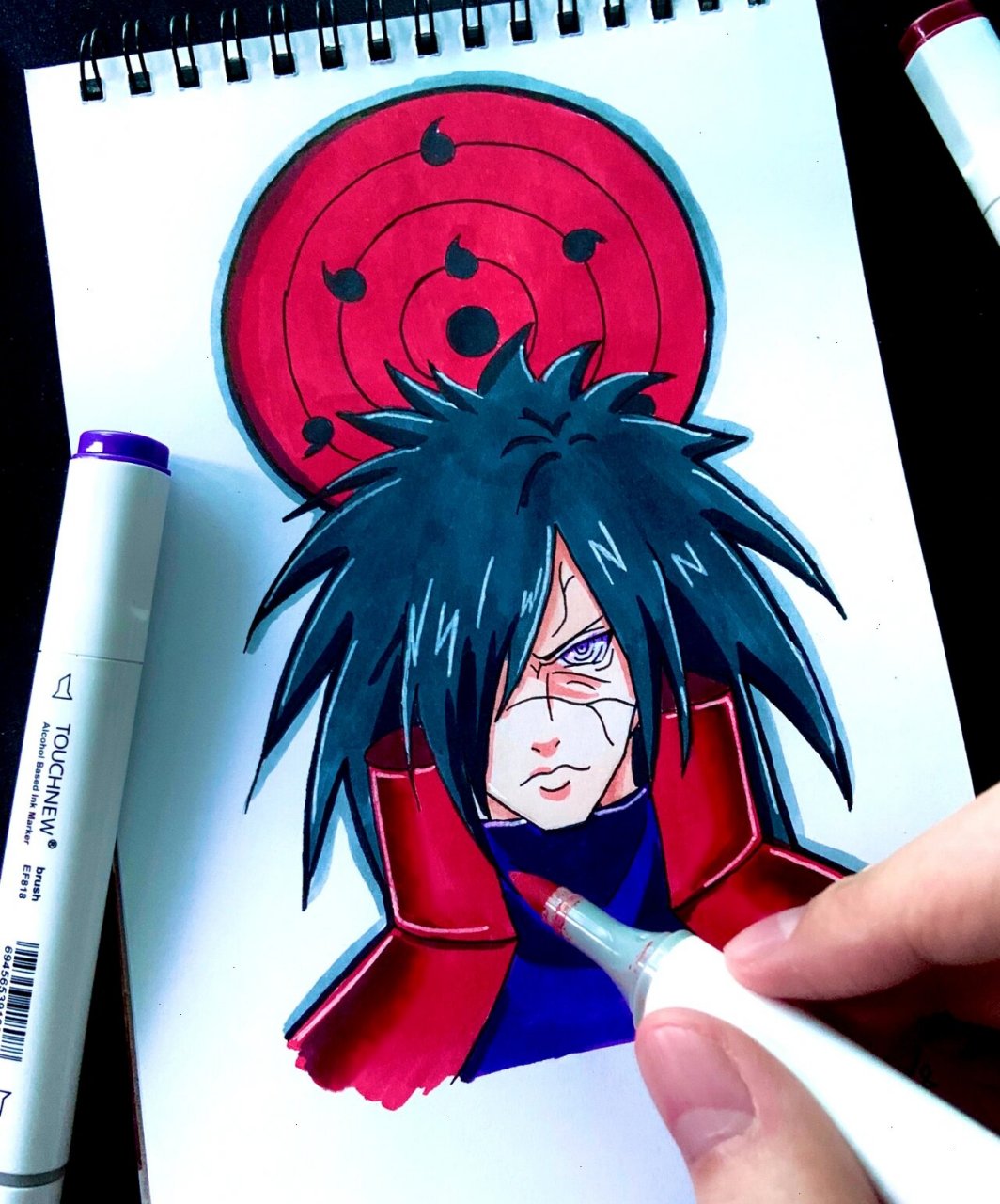 【手绘】【火影忍者·斑】请问你也想起舞 93【绘画工具】手,a4纸