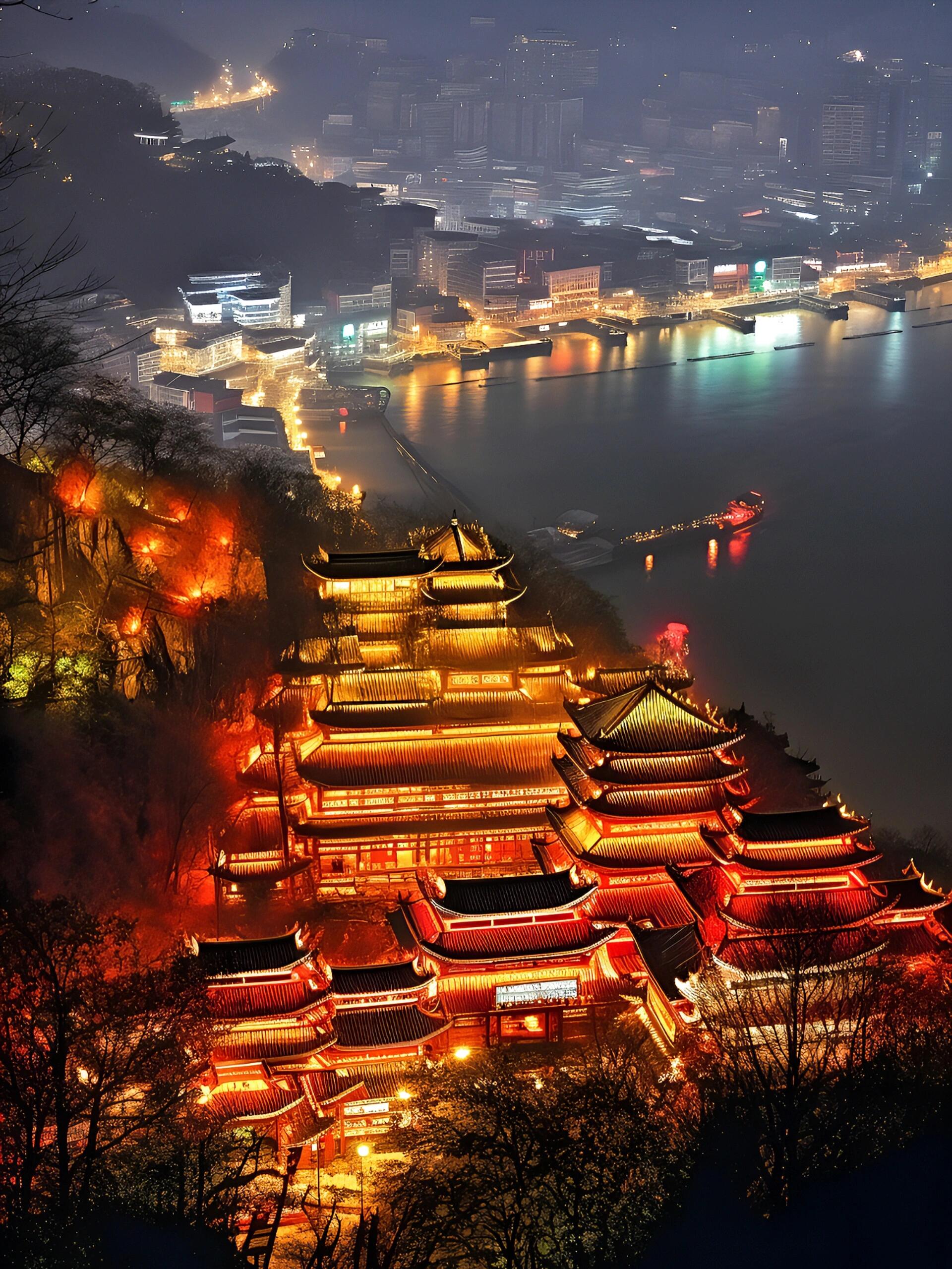 洪崖洞夜景 原图图片