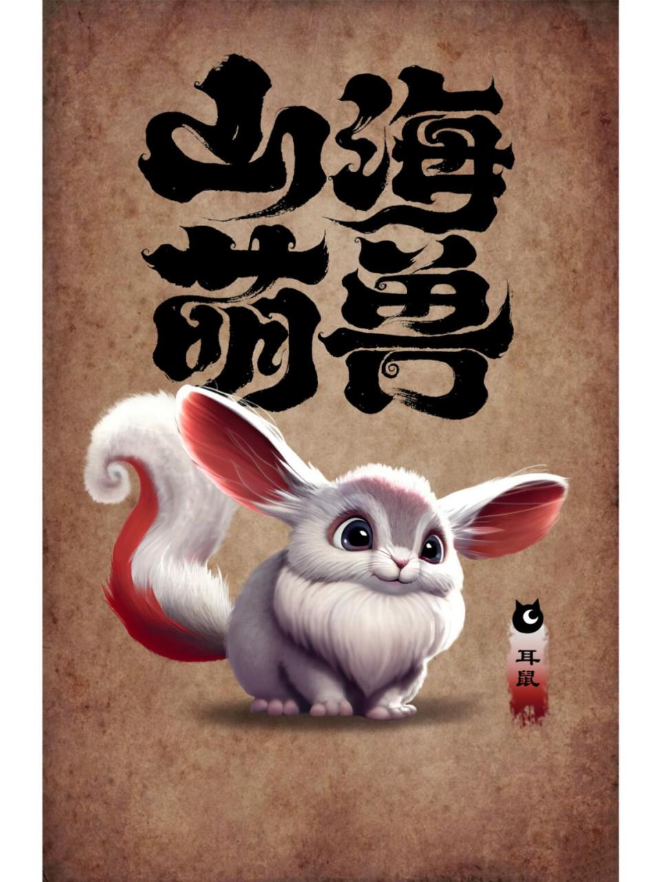 《山海经》有云:耳鼠,兽,其状如鼠,而菟首麋身,其音如獆犬,以其尾飞