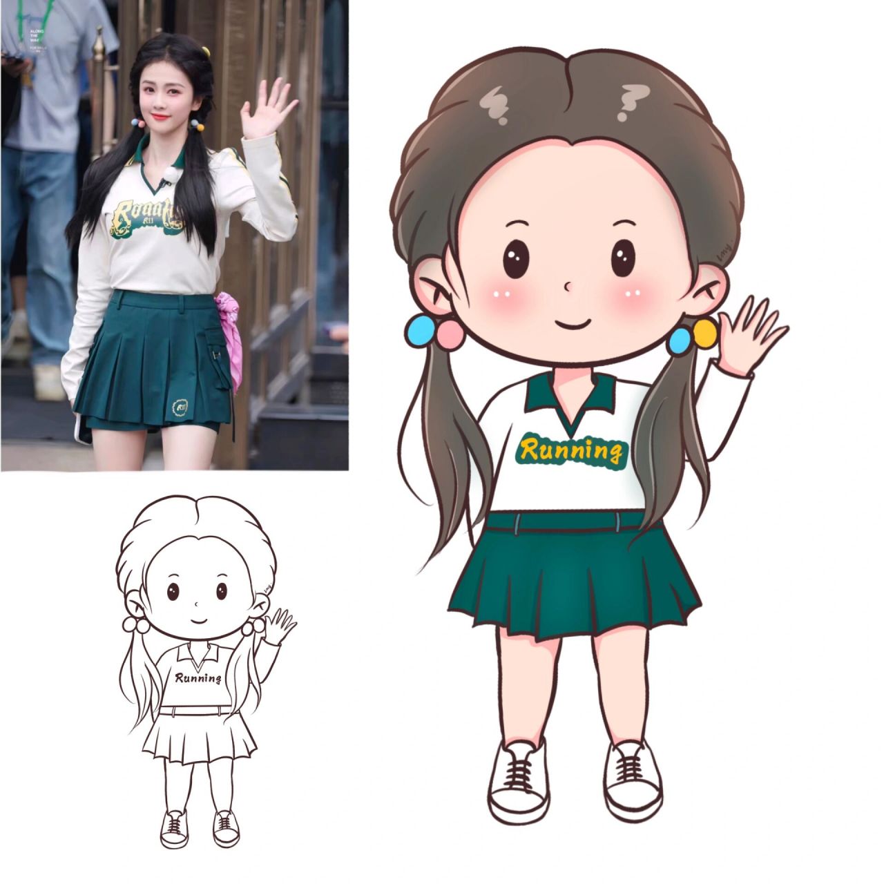 白鹿简笔画|可爱卡通头像|人物插画 白鹿新造型