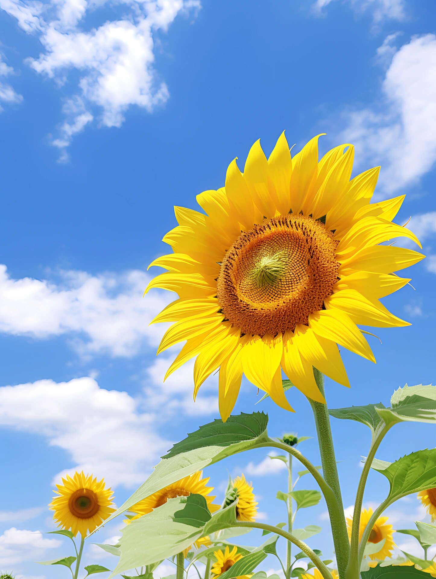 蓝天下的向日葵