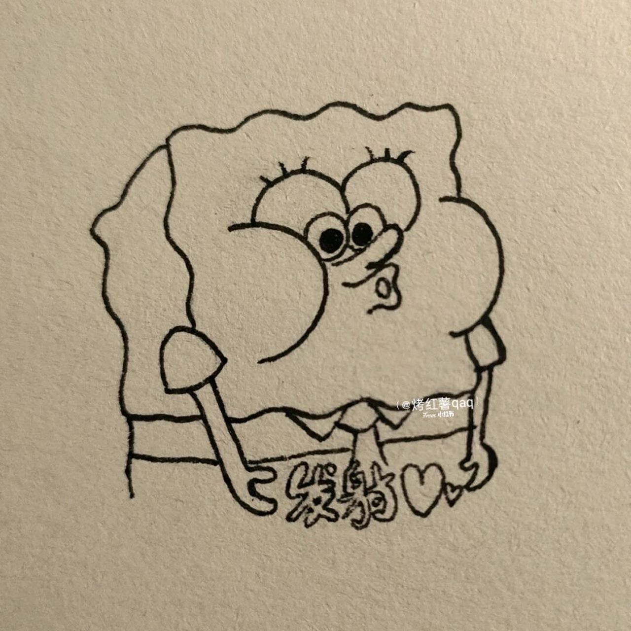 临摹自网图,有部分改变#简笔画# #简笔画教程# #海绵宝宝# #可爱