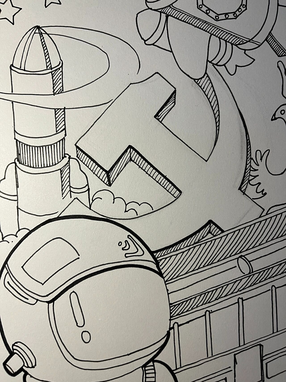 原创手绘科技强国|科幻主题创作