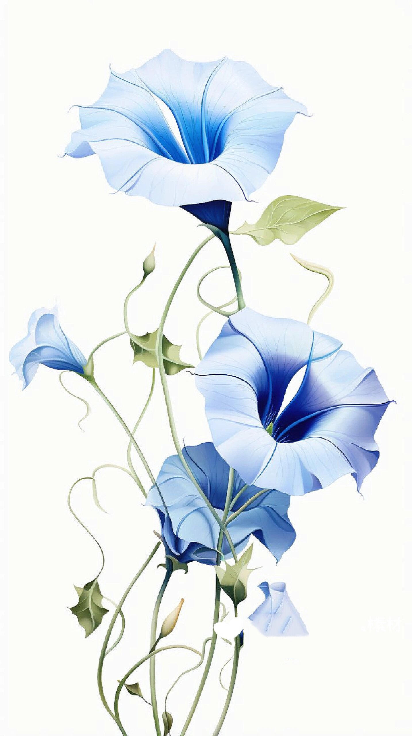 绘画素材1000更~蓝色喇叭花