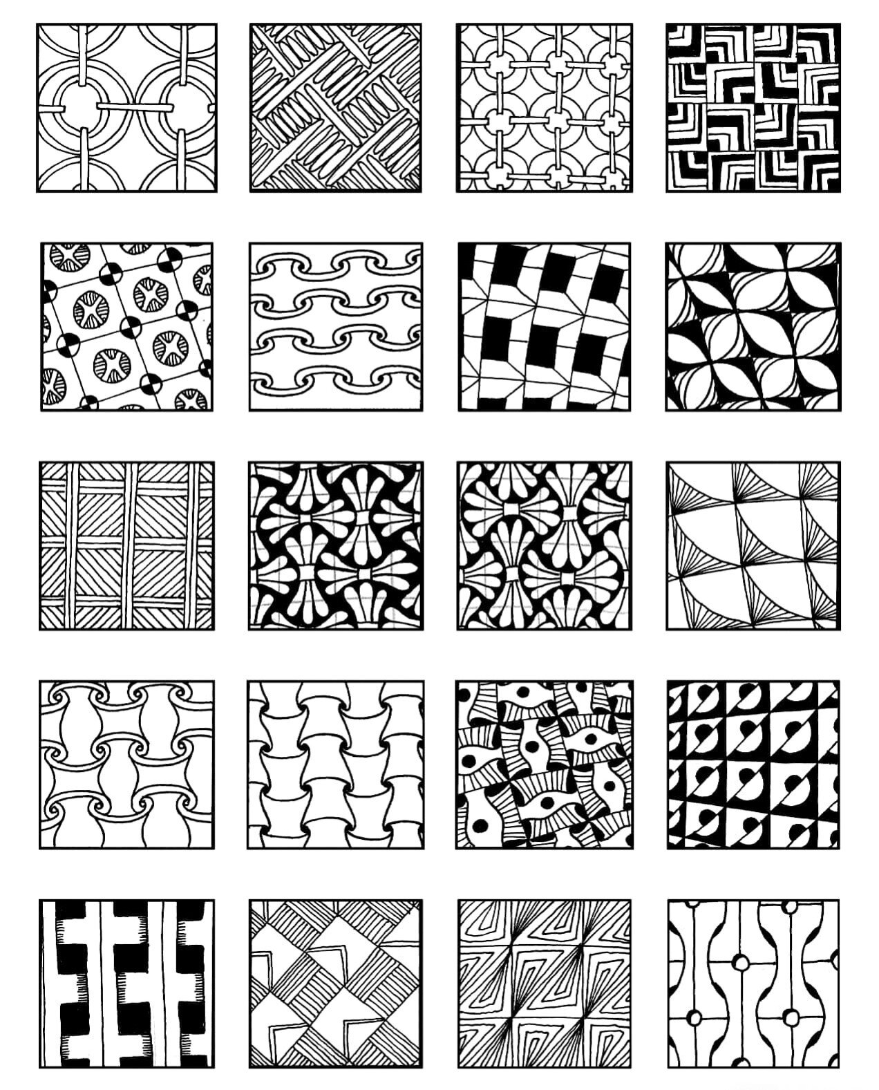 装饰纹样 黑白装饰画零基础 分享了一些自己平时画画会用到的装饰素材