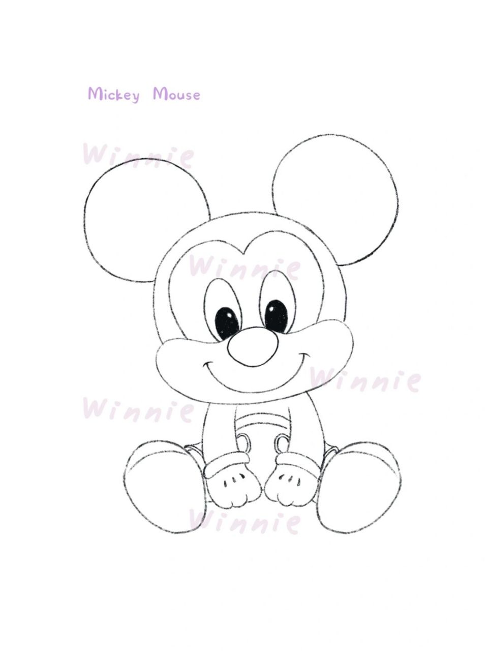 米奇/附线稿 老规矩:完整绘画过程视频在主页的另外一个笔记里有哈