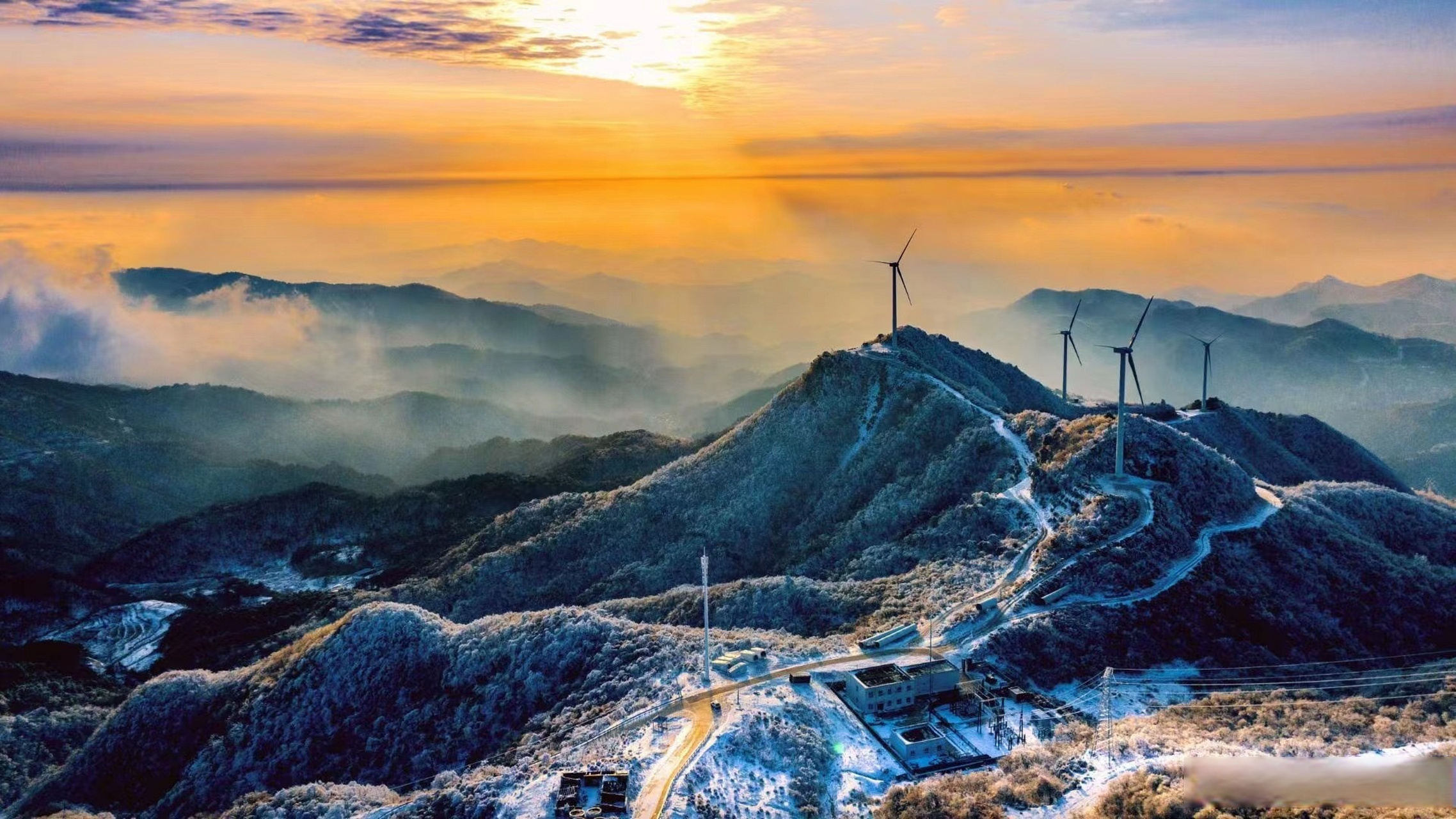 美在信阳# 图说新县|雪映金兰山(新县融媒体中心)