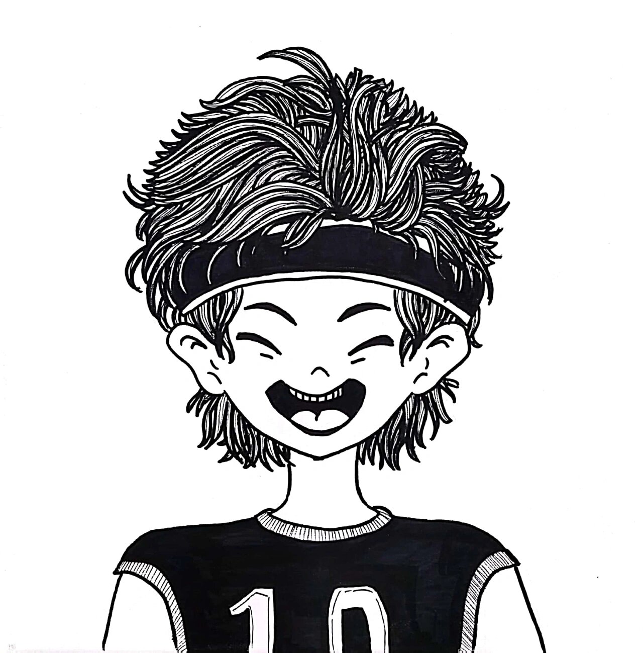 临摹/人物练习(男)黑白卡通人物线描