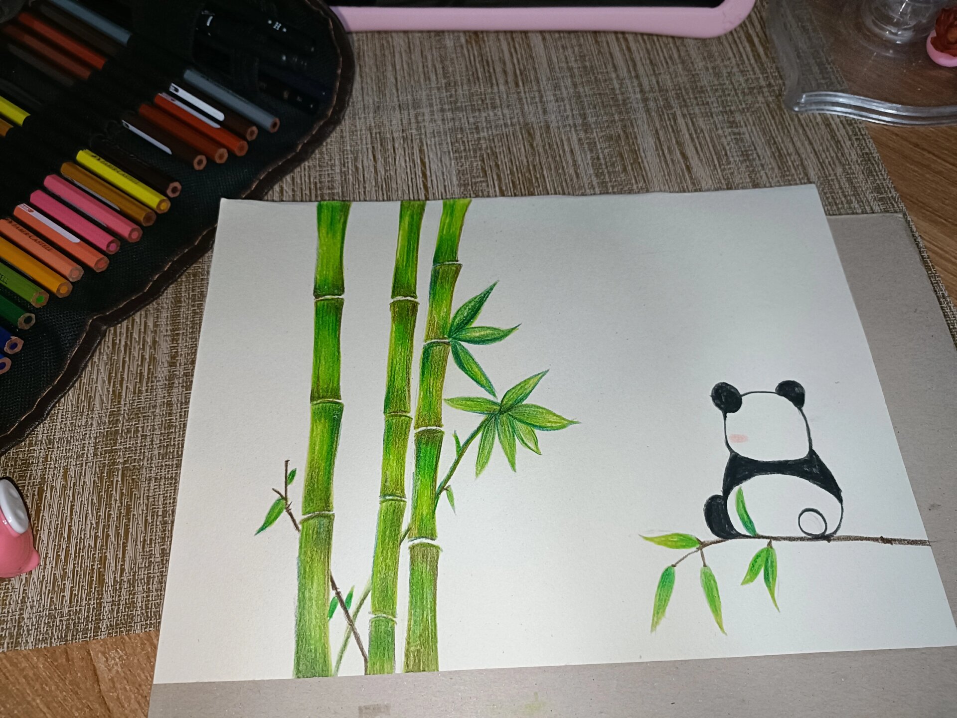 彩铅竹子熊猫🐼练习
