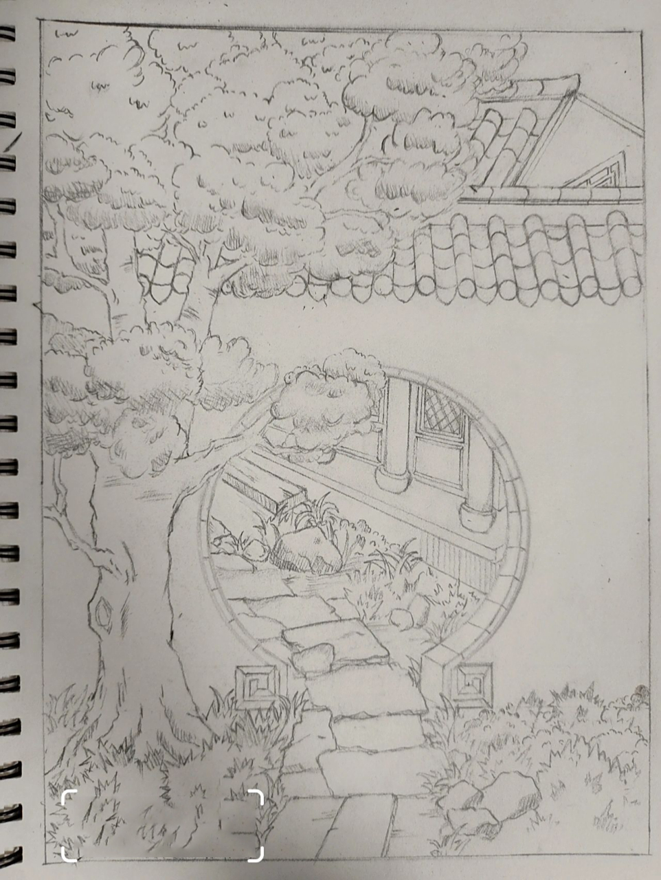 来画一个古风的小院,第一次尝试7014  不是专业的,阴影还不会加