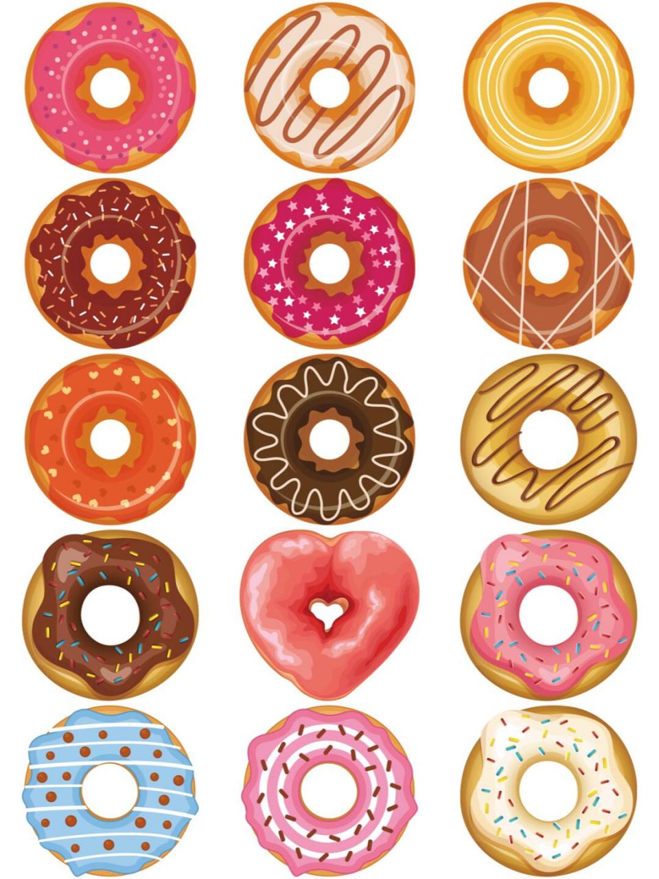 儿童插画,壁纸插画,手账海报封面装饰等 	 手绘卡通可爱甜甜圈图案