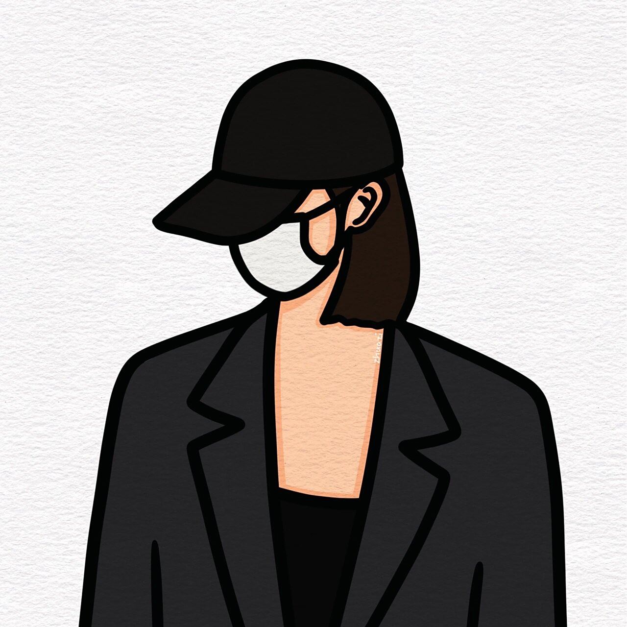 短发女生手绘头像合集