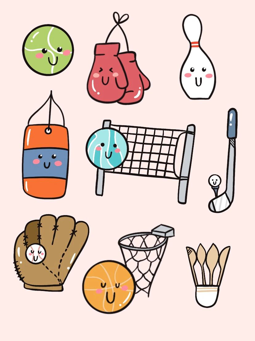 简笔画 体育用品