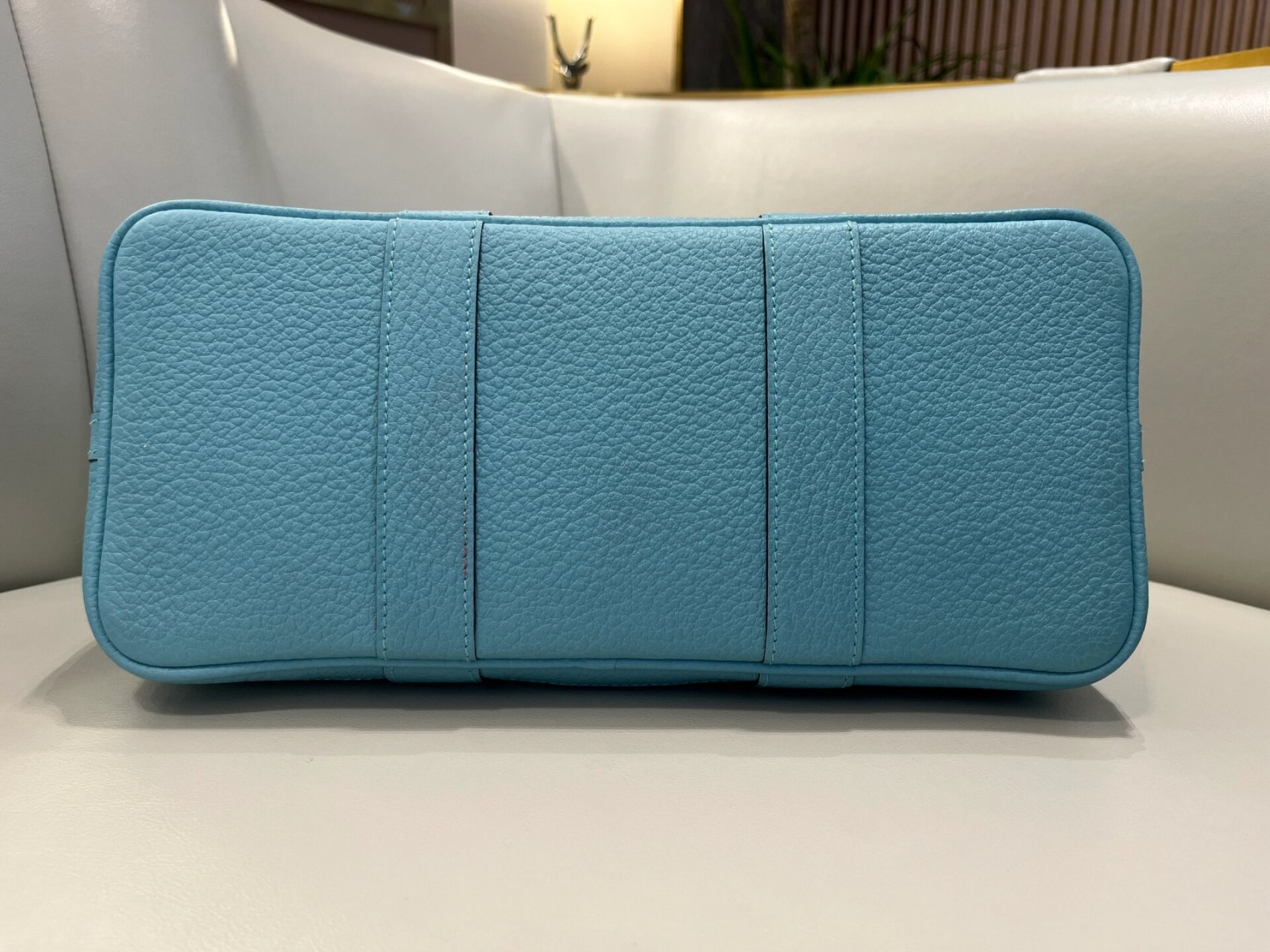 爱马仕gardenparty花园30手提包 t刻 7g天青蓝银扣 tc皮 颜色超漂酿