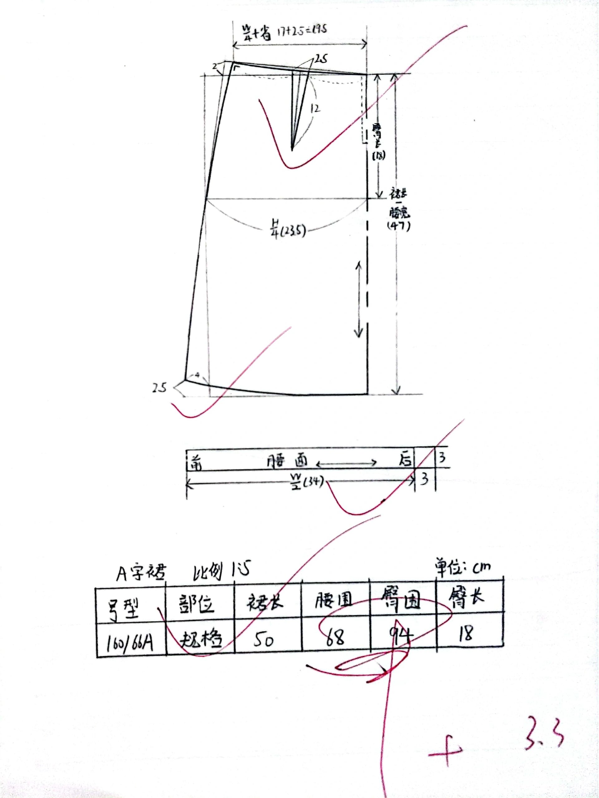 服装制版裙之a字裙