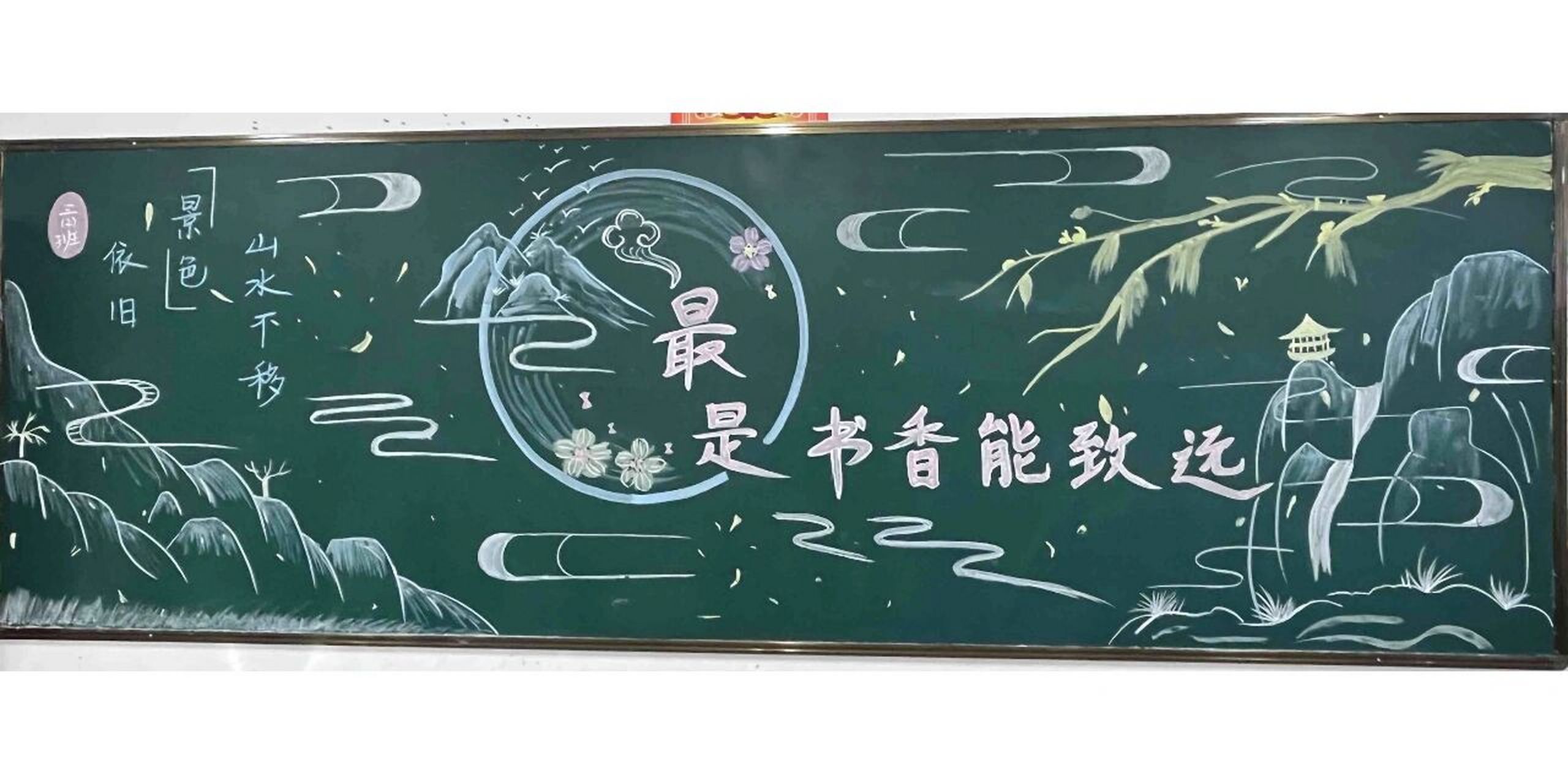 阅读主题的黑板报 又来更新黑板报了 这次偷懒了,没写字,简单了些
