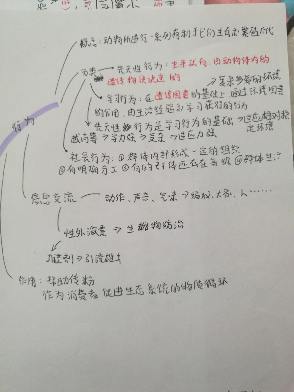 动物的运动和行为思维导图 这章算是最简单的了吧