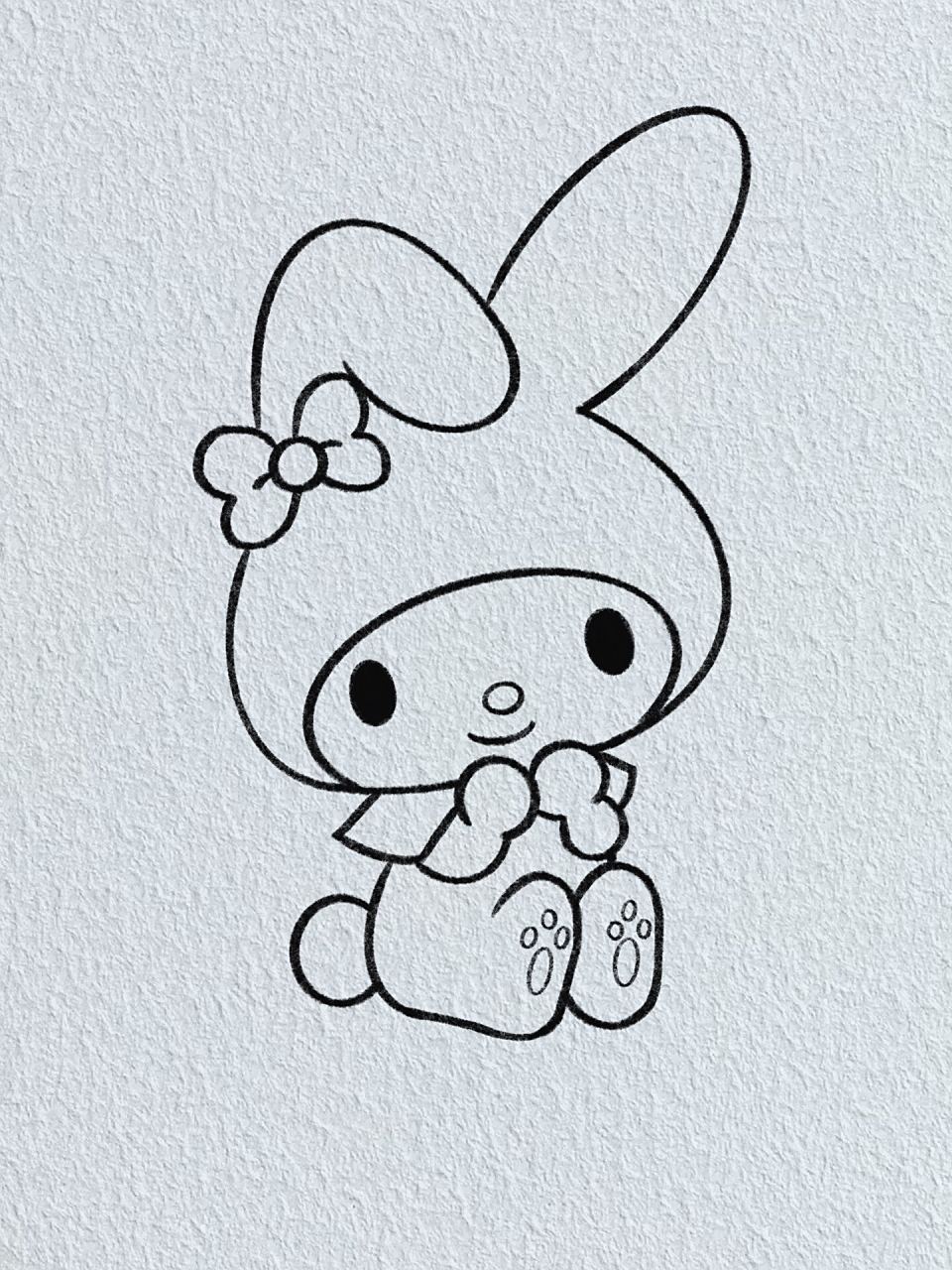 三丽鸥美乐蒂96简笔画教程 据说美乐蒂是小红帽的化身