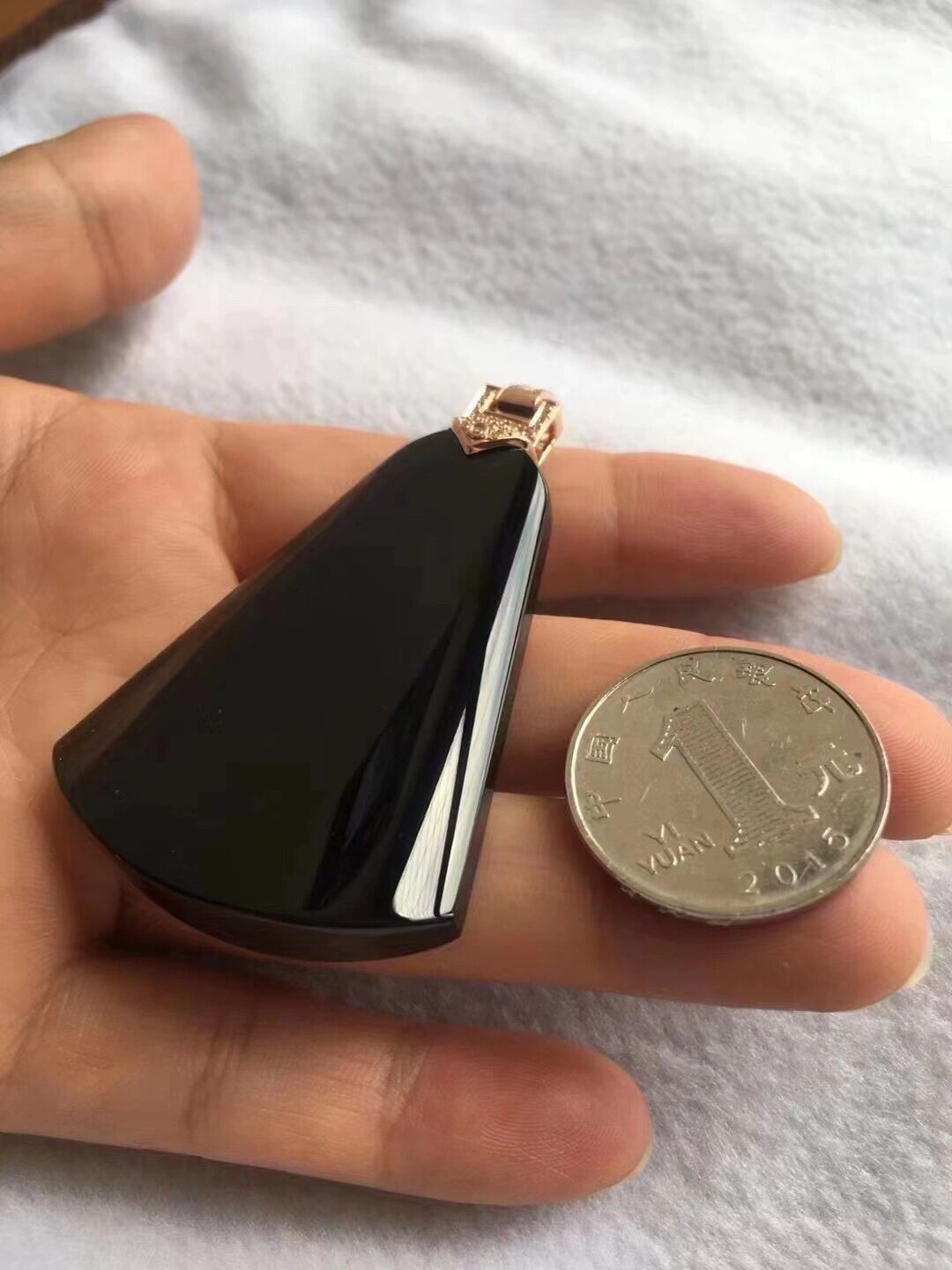 墨翠无事牌系列 18k金镶嵌墨翠无事牌 老坑冰种 黑度极黑 种老起胶