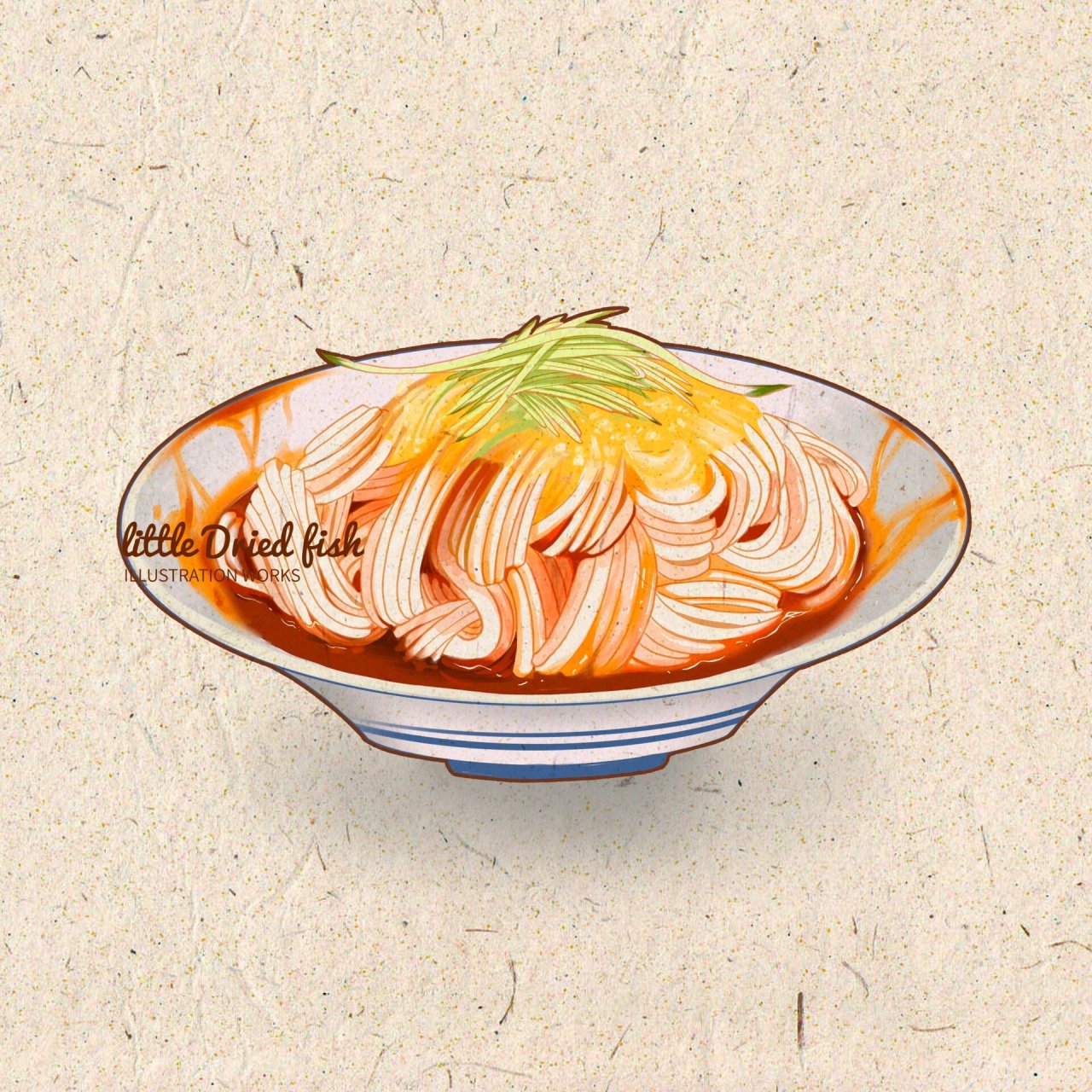 西安美食插画——三秦套餐 总要来趟西安吧,吹吹明城墙上的风, 走走