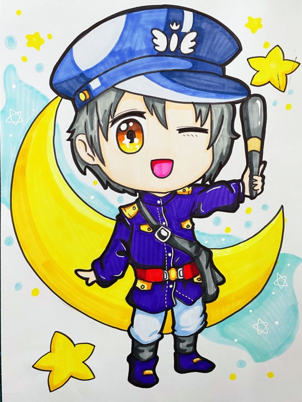 马克笔动漫# #儿童画# #q版人物# #动漫分享# #漫画