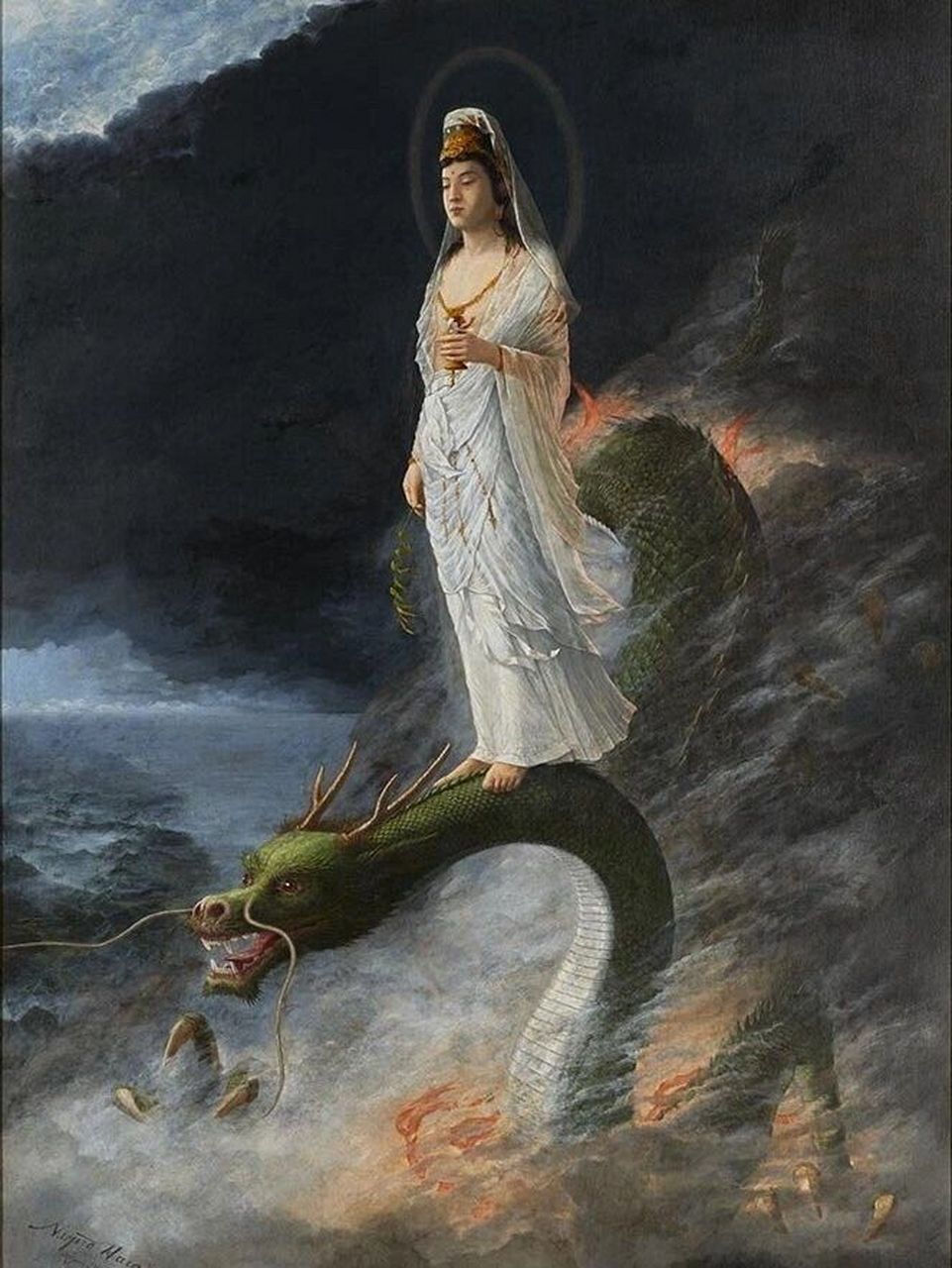 名画欣赏《御龙观音像》283 《御龙观音像》kannon bodhisattva