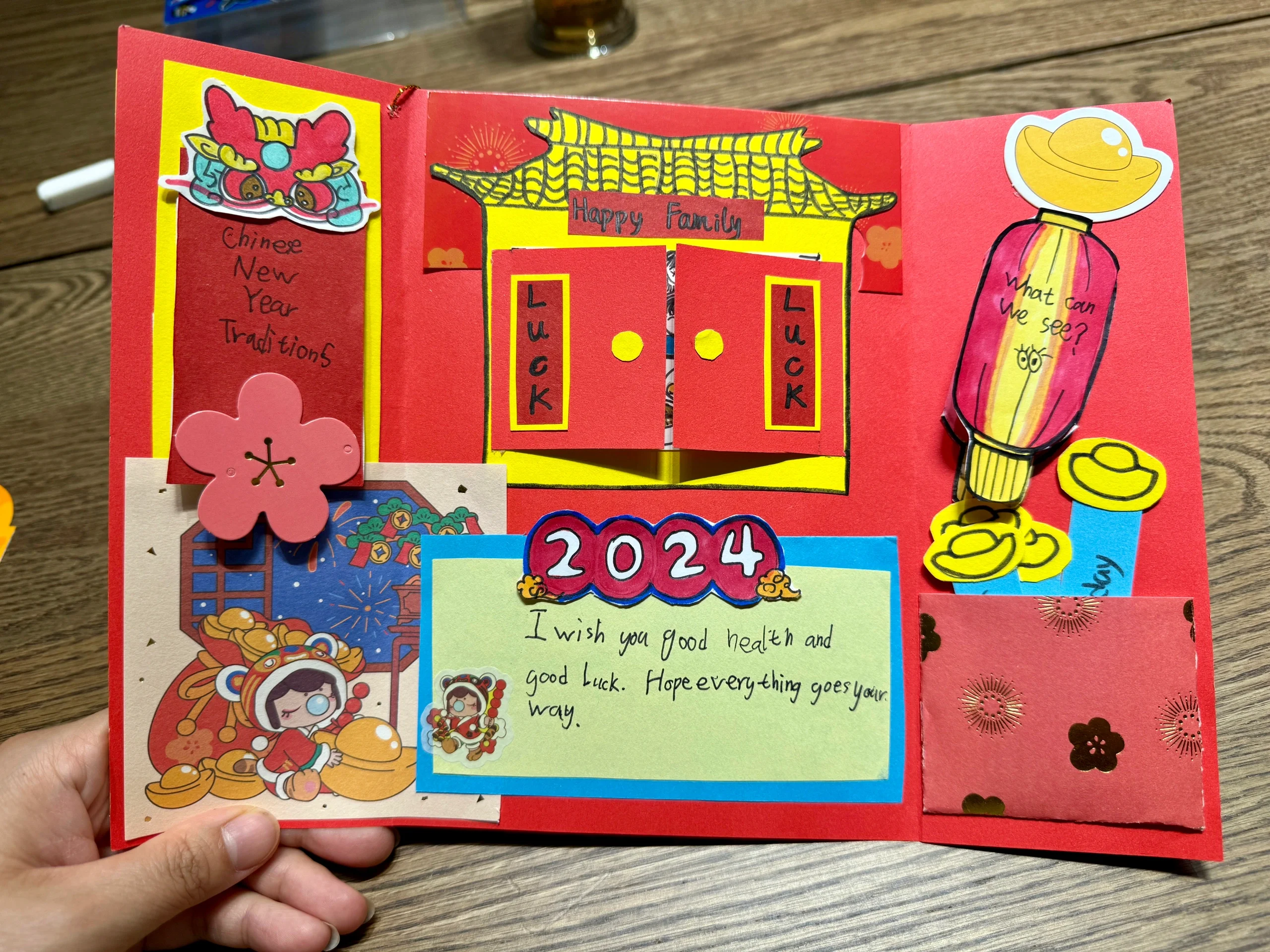 寒假手工作业 春节主题英语lapbook