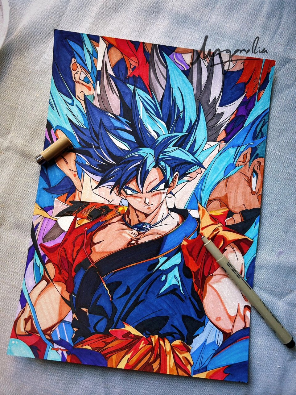 七龙珠 卡卡罗特马克笔手绘 昨天刚说完不想画,今天就打脸了