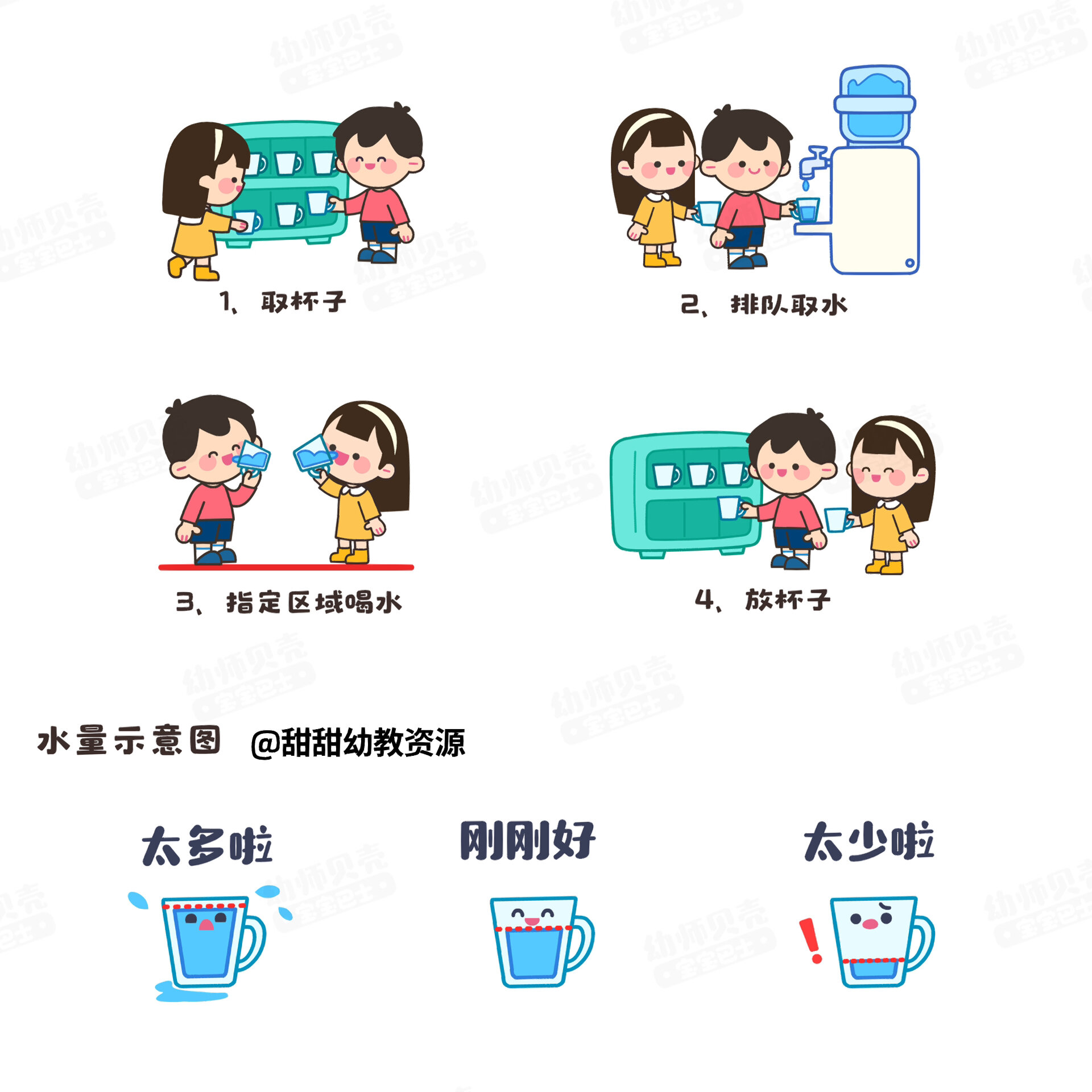 幼儿园环创素材—喝水6015