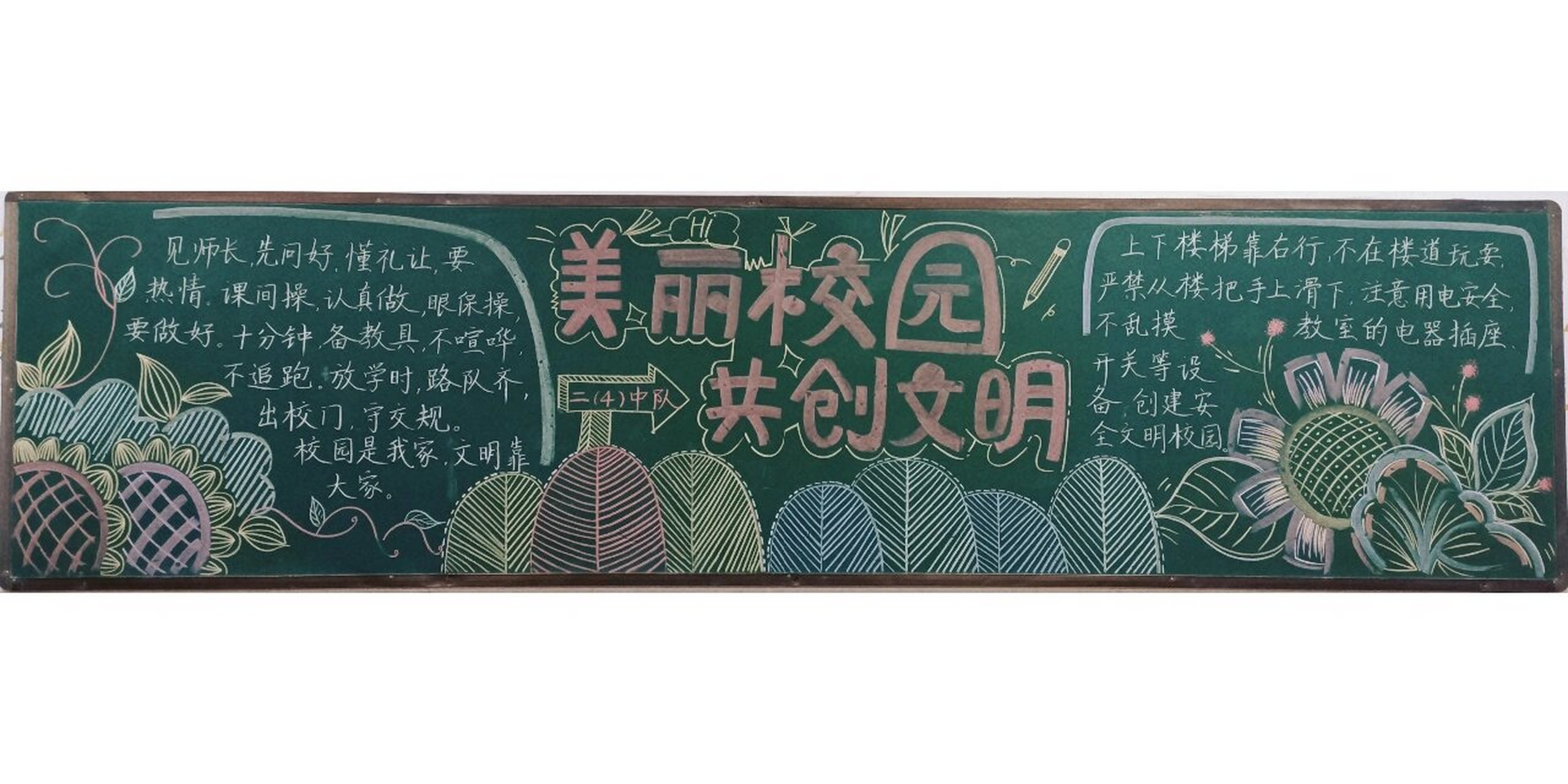 文明黑板报 大学生图片