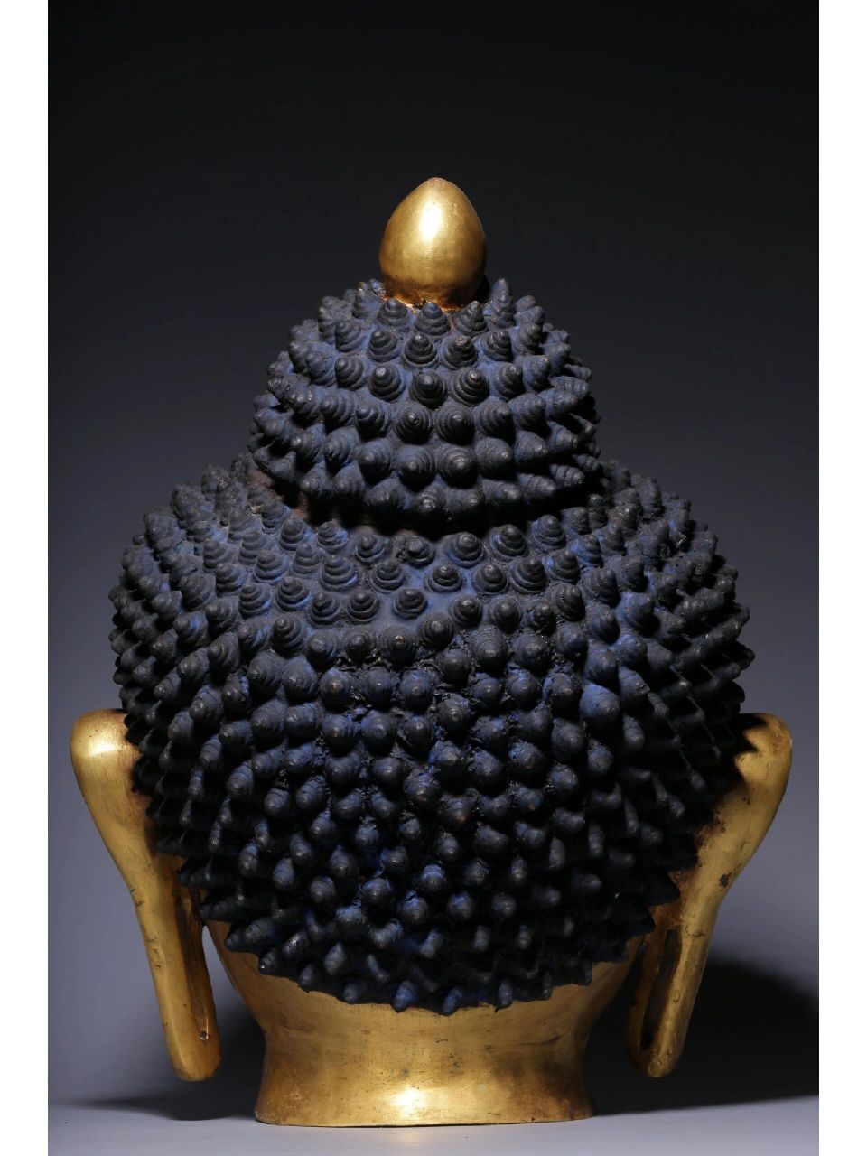 清代铜鎏金释迦牟尼佛头 清代,铜鎏金释迦牟尼佛头 高40.