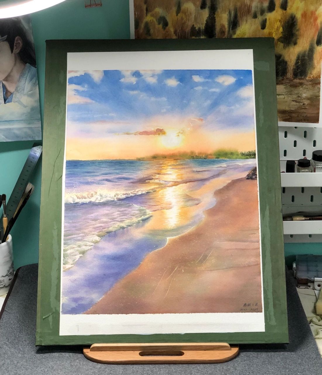 水彩画:海边日落(附步骤图)