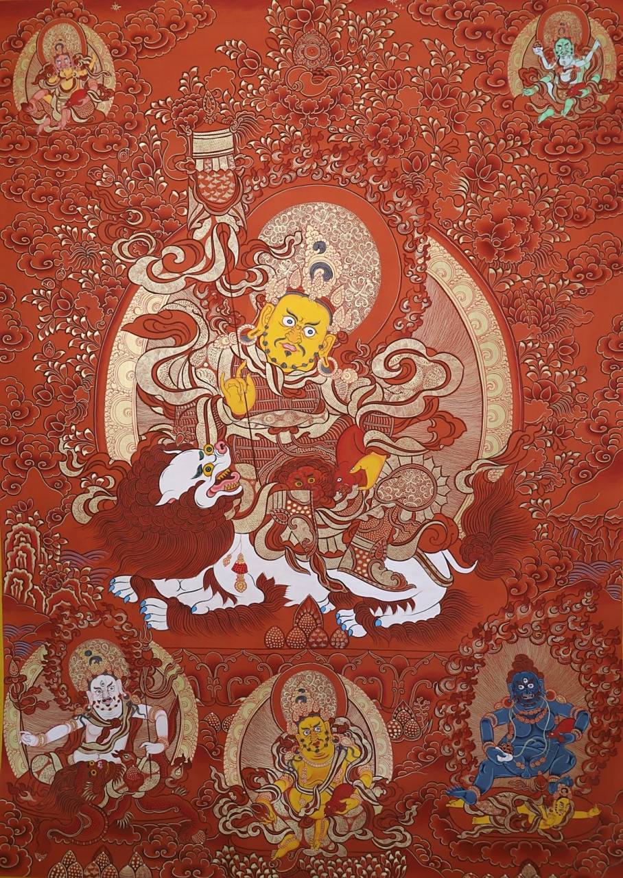 黄财神05唐卡壁纸 05黄财神05 藏名叫作"占巴拉色波"或"藏色"
