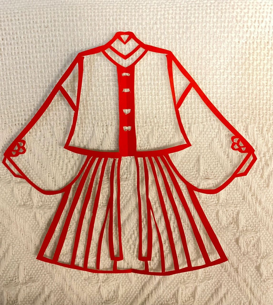 明制比甲汉服剪纸 发誓要把所有买不起的汉服都剪下来!