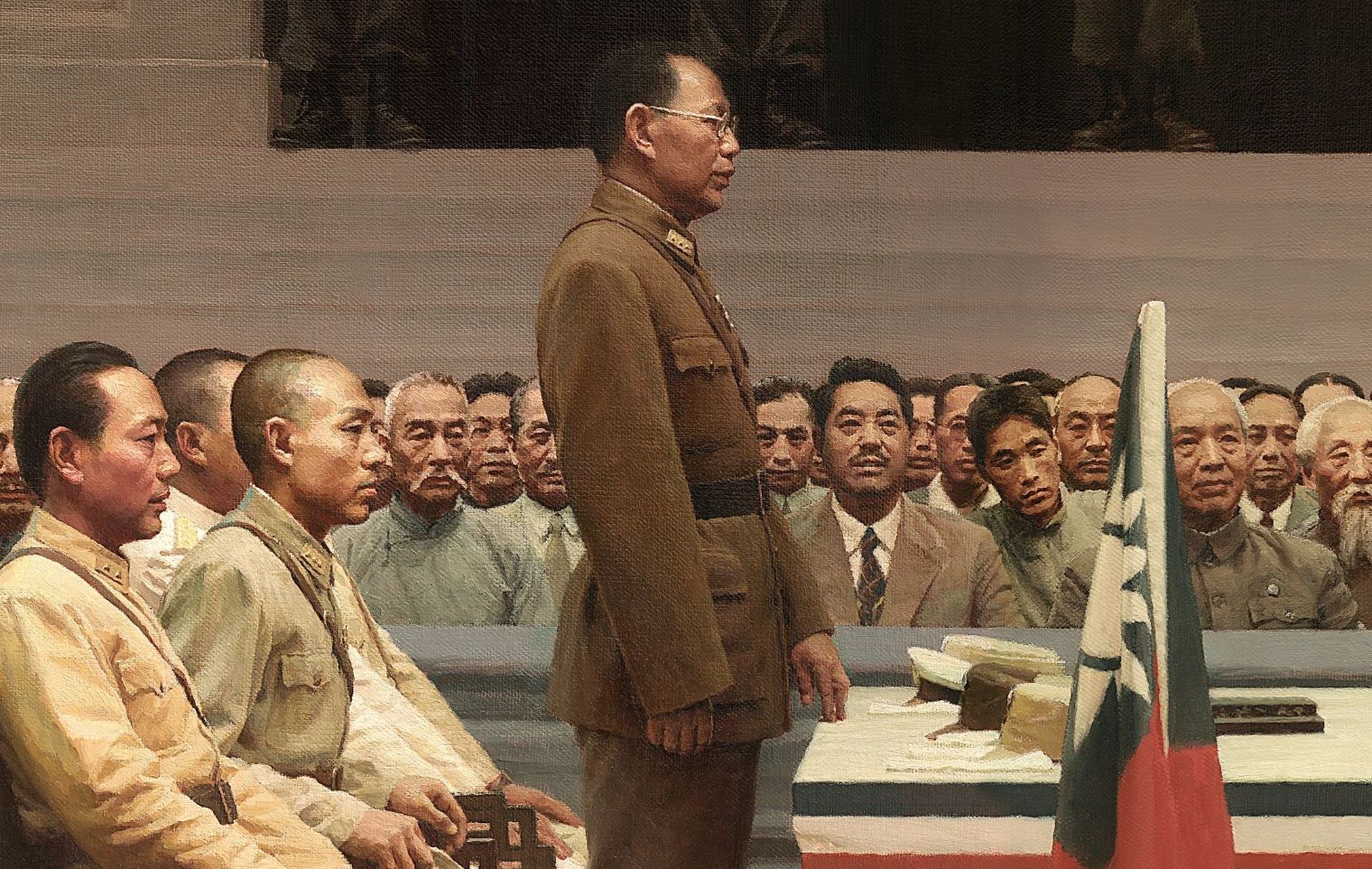 15 《日本投降》油画 作品:陈坚 油画《日本投降》出自原南京军区政治