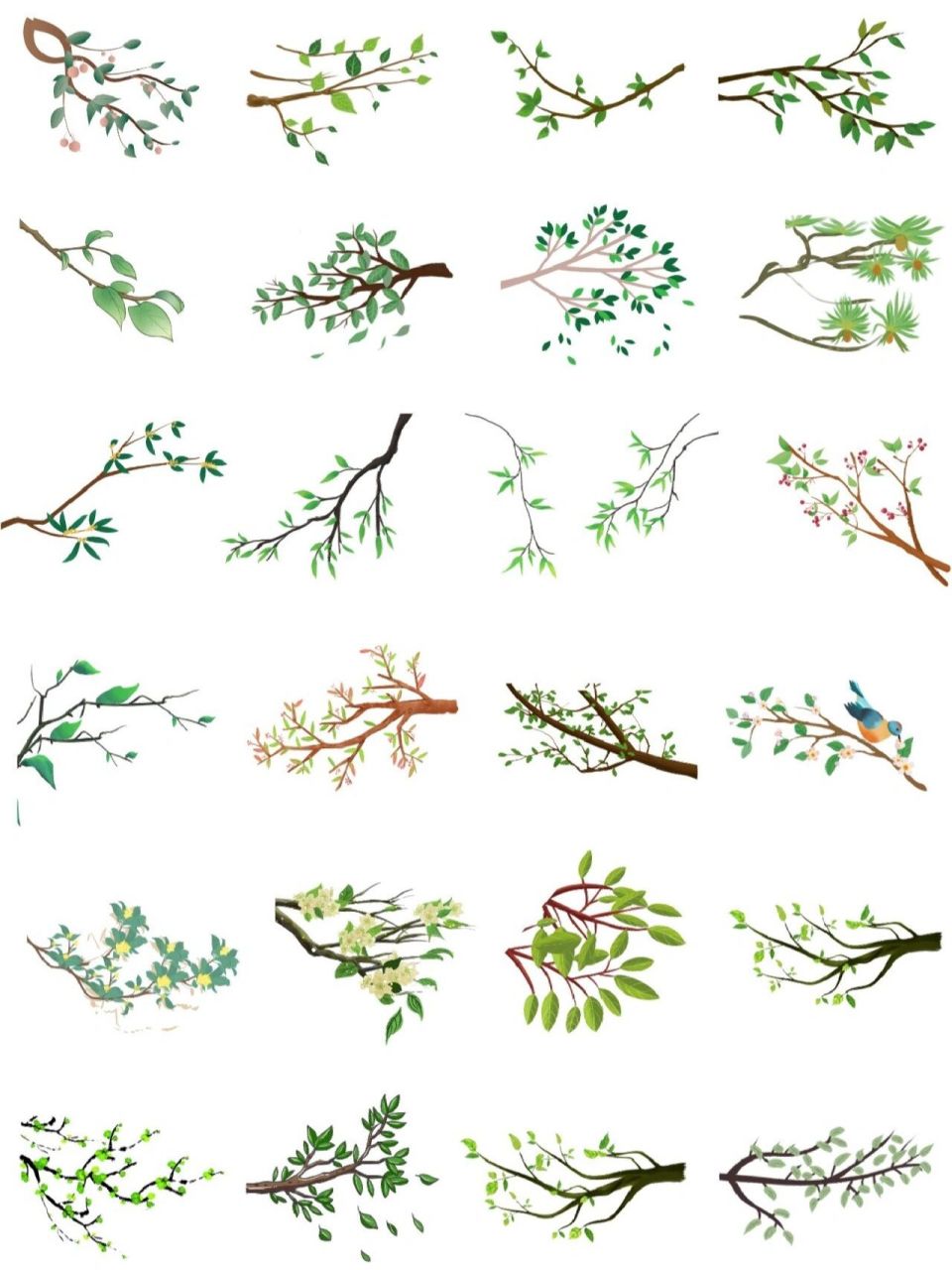 今天分享一组树枝免抠素材,希望能给你们的创作带来帮助.