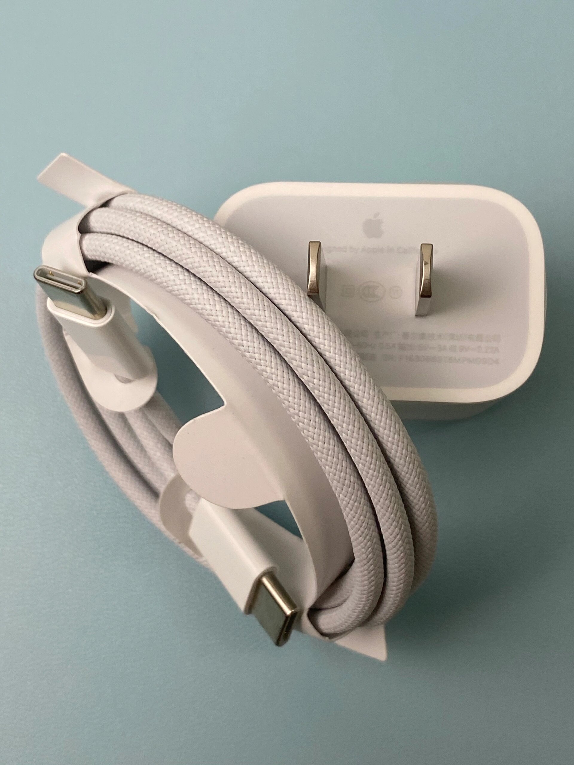 苹果15原装20w快充头 1米编织线双口